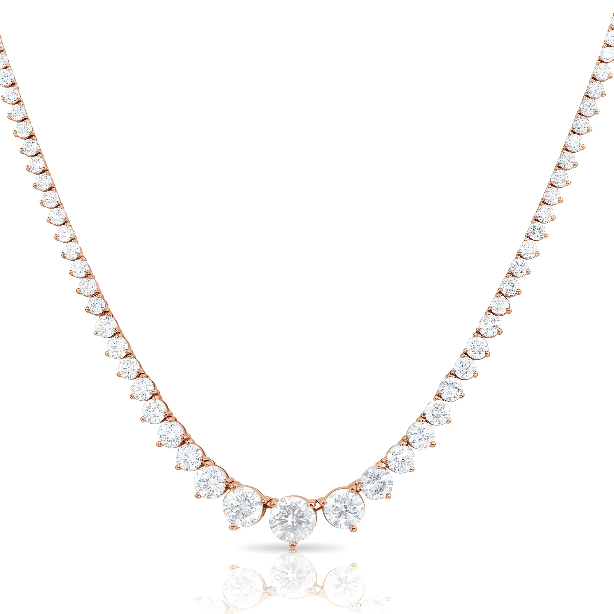 18K White Gold Graduated Diamond Tennis Chain 26.17ct - Image 6
