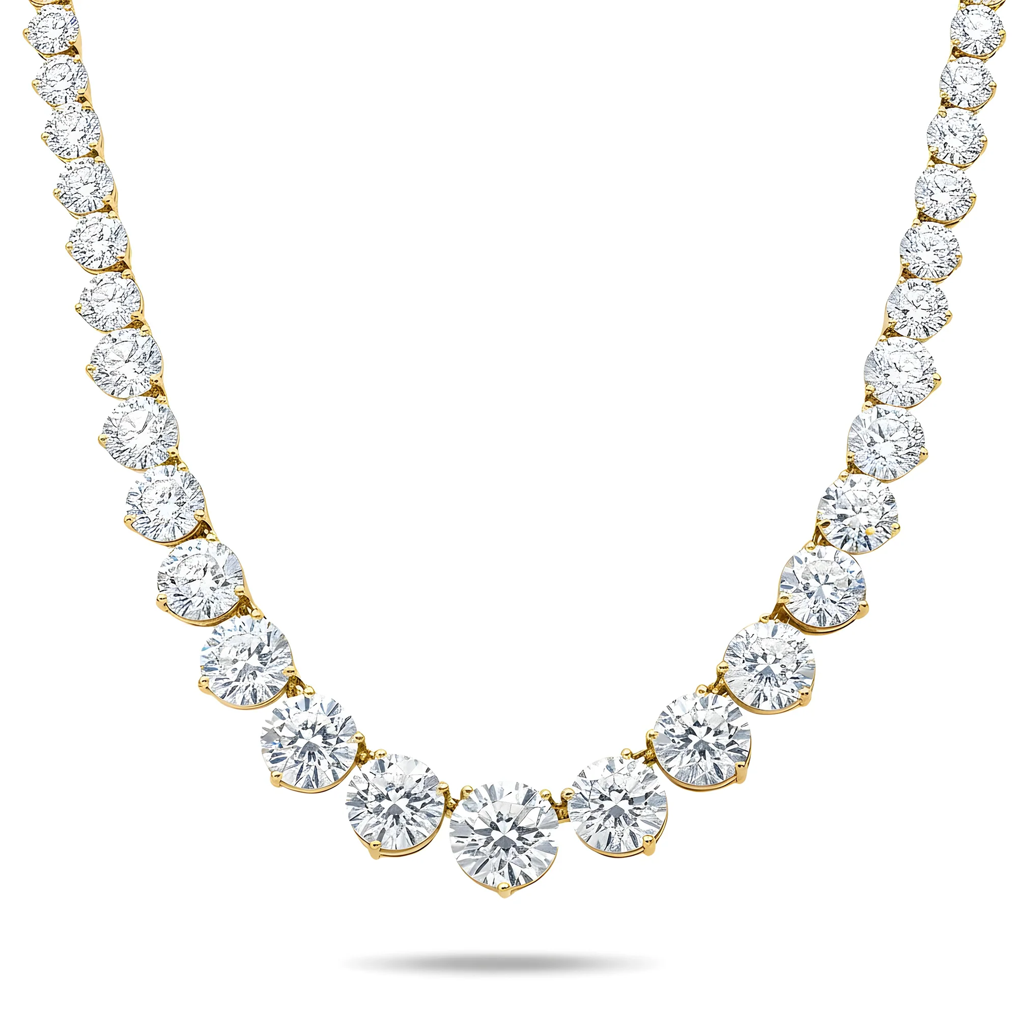 18K White Gold Graduated Round Diamond Tennis Chain 84.70ct - Image 4