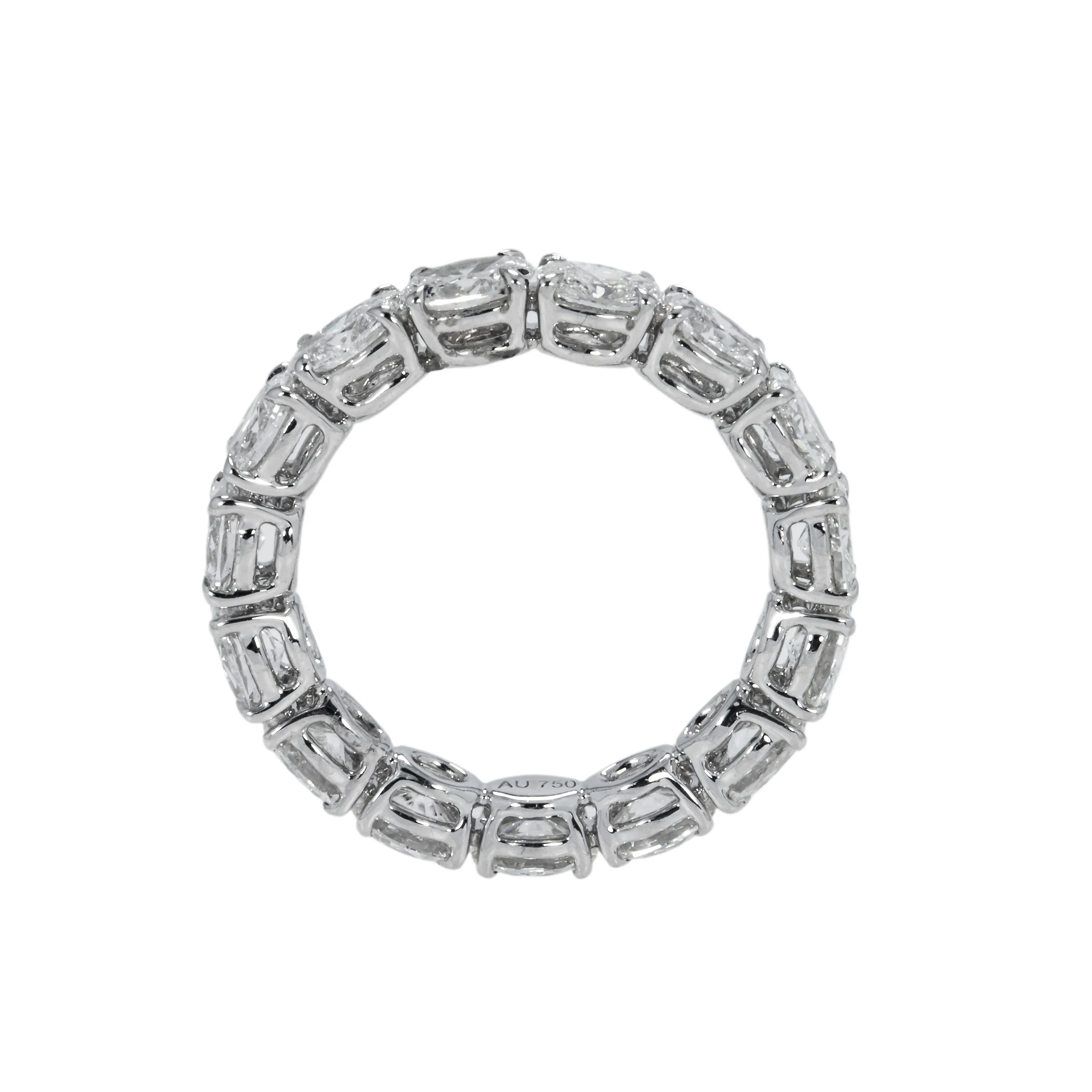 18K White Gold Horizonal Oval Diamond Eternity Ring 3.10ct (size 6.5-7.5) - Image 4