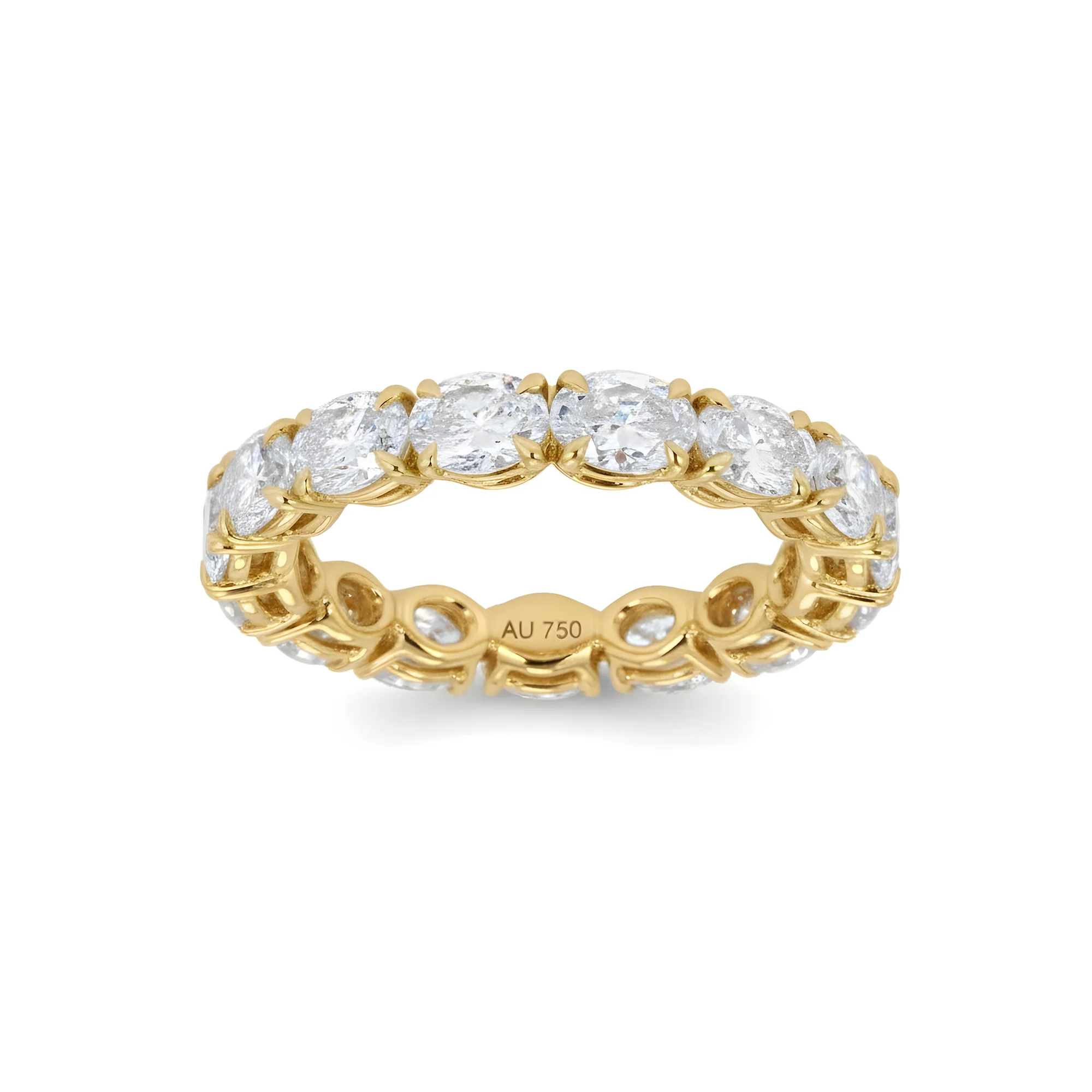 18K White Gold Horizonal Oval Diamond Eternity Ring 3.10ct (size 6.5-7.5) - Image 5