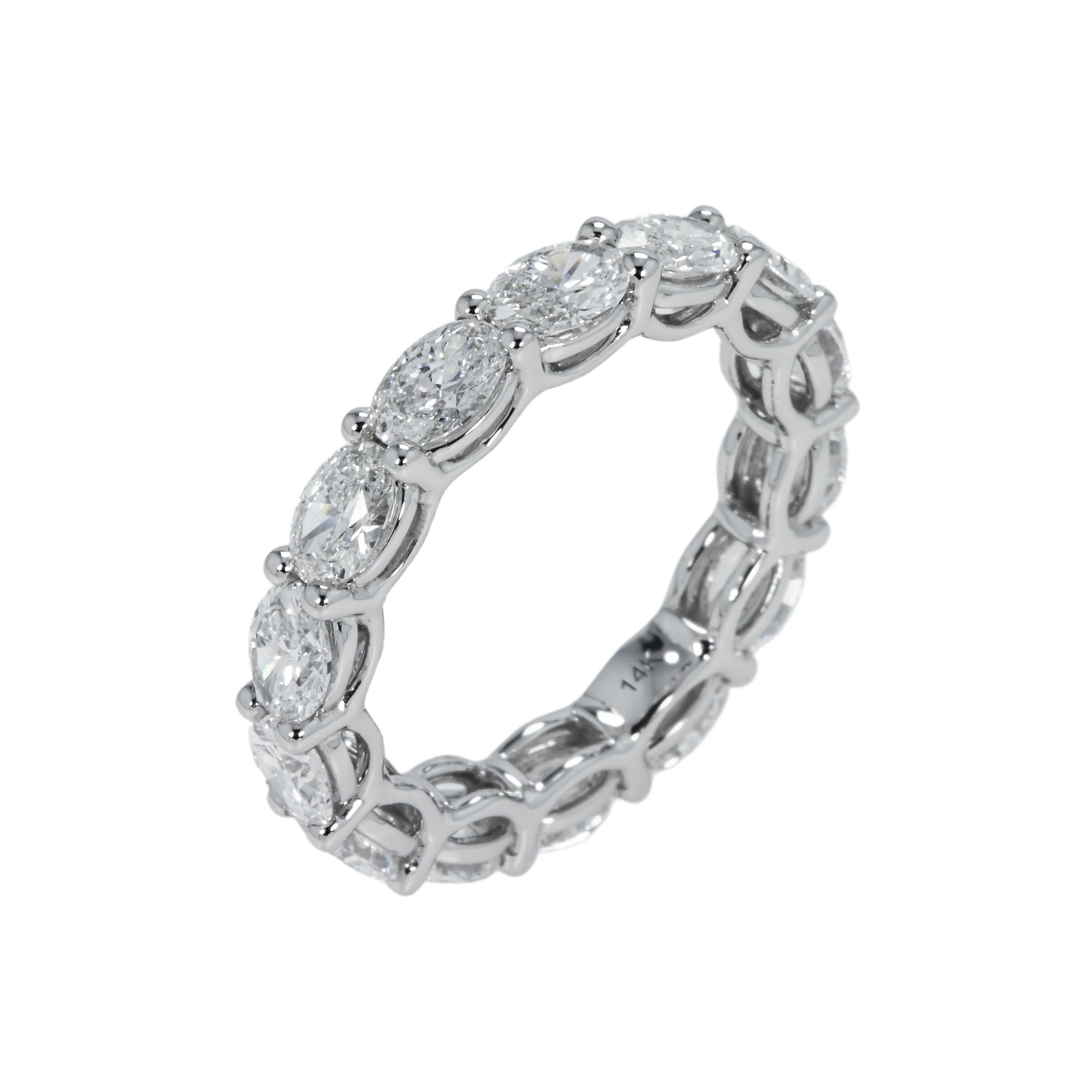 18K White Gold Horizontal Oval Cut Eternity Ring 3.52ct (size 6-8) - Image 3