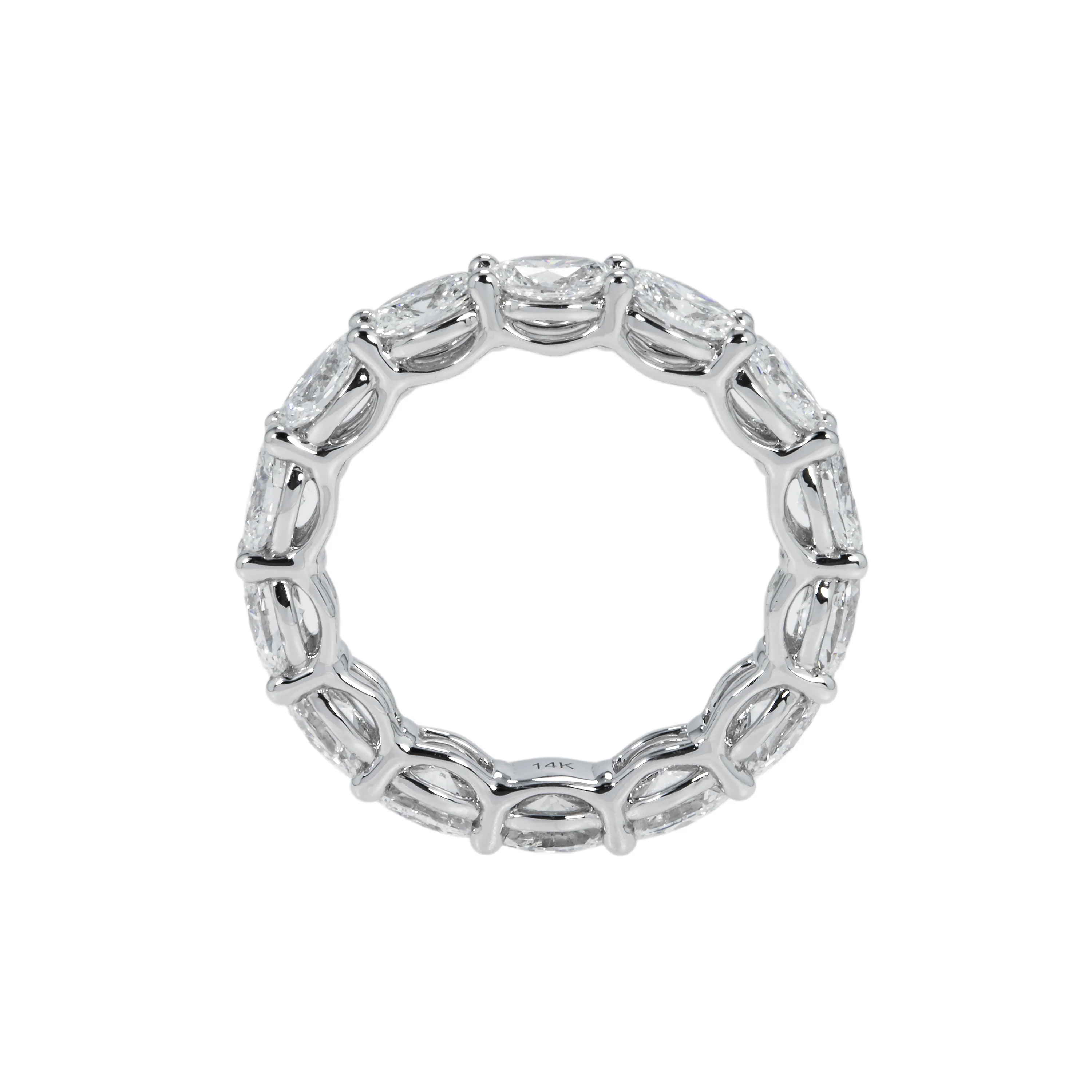 18K White Gold Horizontal Oval Cut Eternity Ring 3.52ct (size 6-8) - Image 4