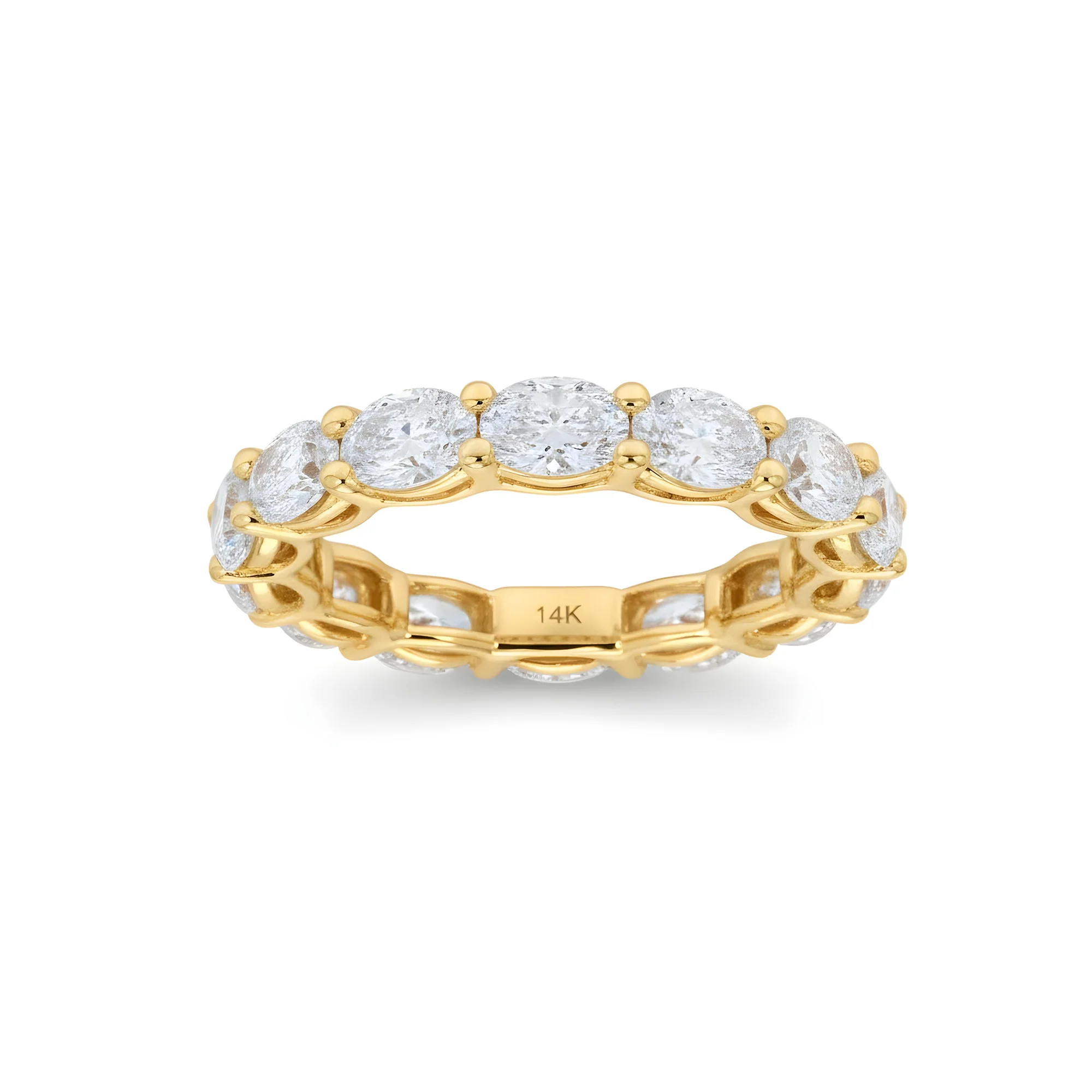 18K White Gold Horizontal Oval Cut Eternity Ring 3.52ct (size 6-8) - Image 5