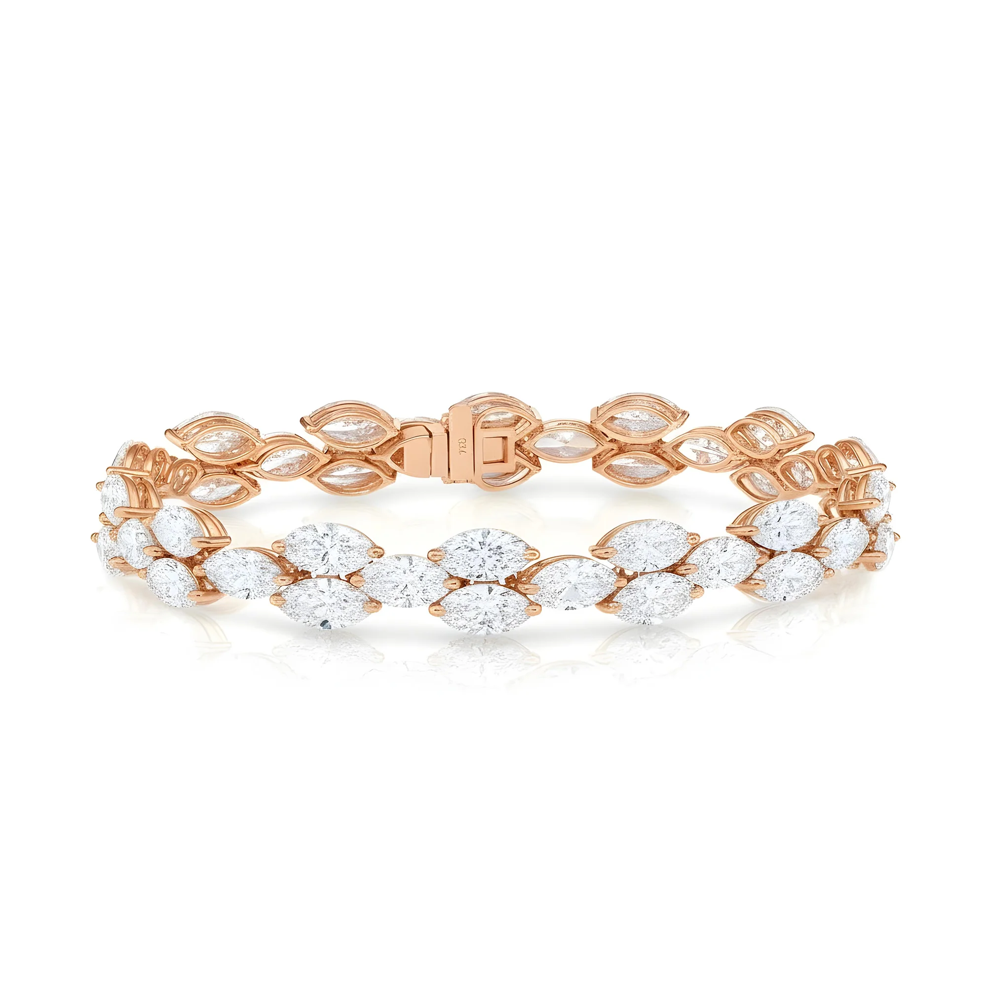 18K White Gold Marquise cut Diamond bracelet 17.83ct - Image 6