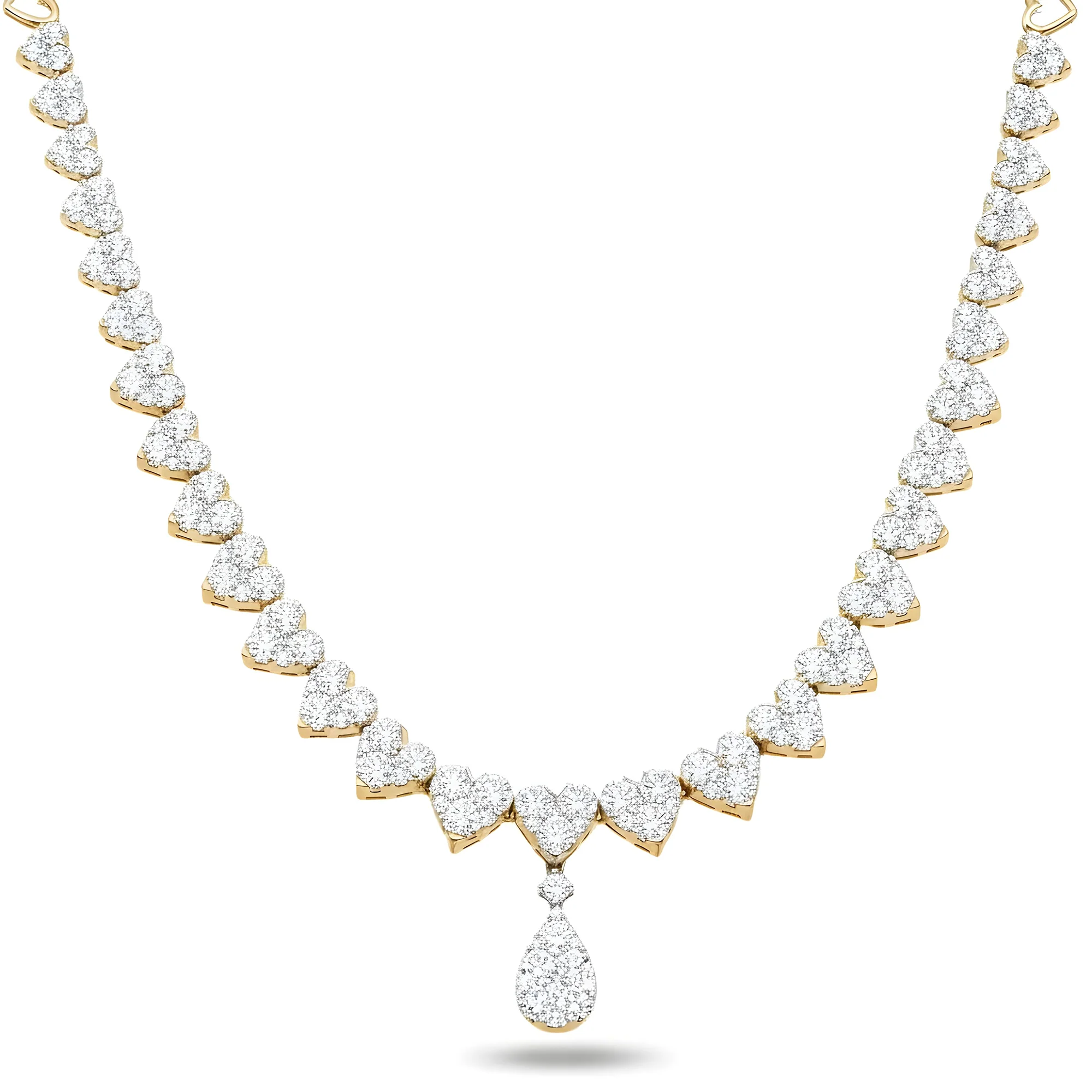 18K White Gold Multi Cut Diamond Drop Necklace 21.96ct - Image 5