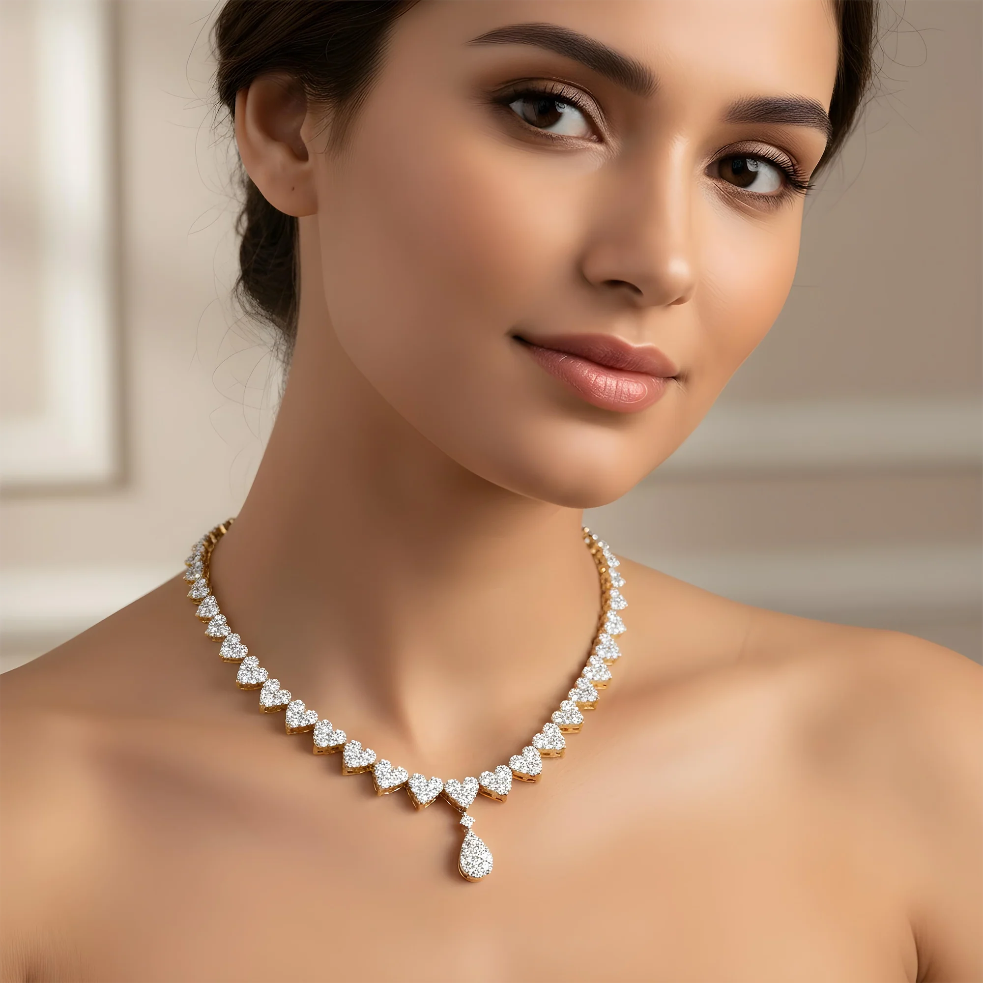 18K White Gold Multi Cut Diamond Drop Necklace 21.96ct - Image 6
