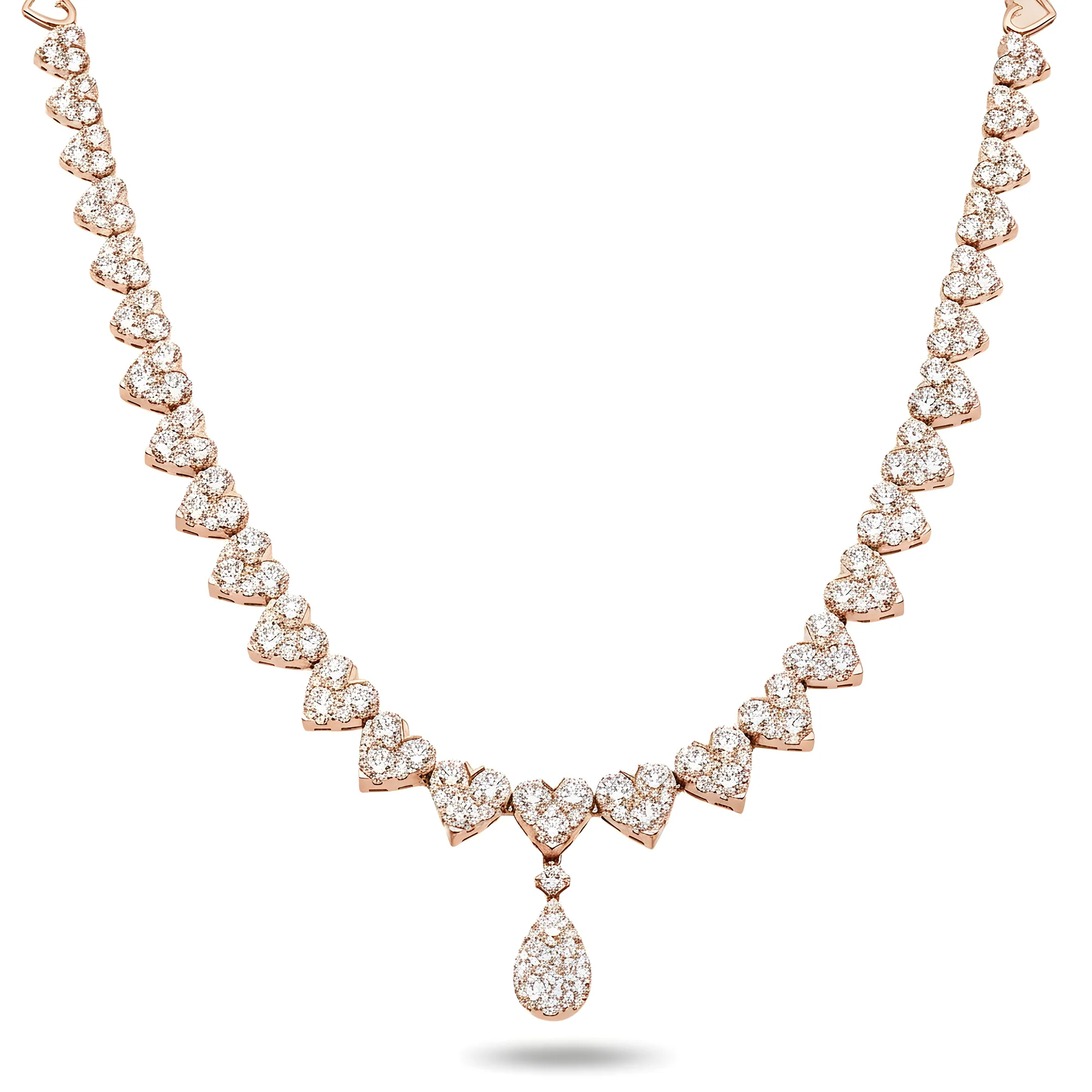 18K White Gold Multi Cut Diamond Drop Necklace 21.96ct - Image 7