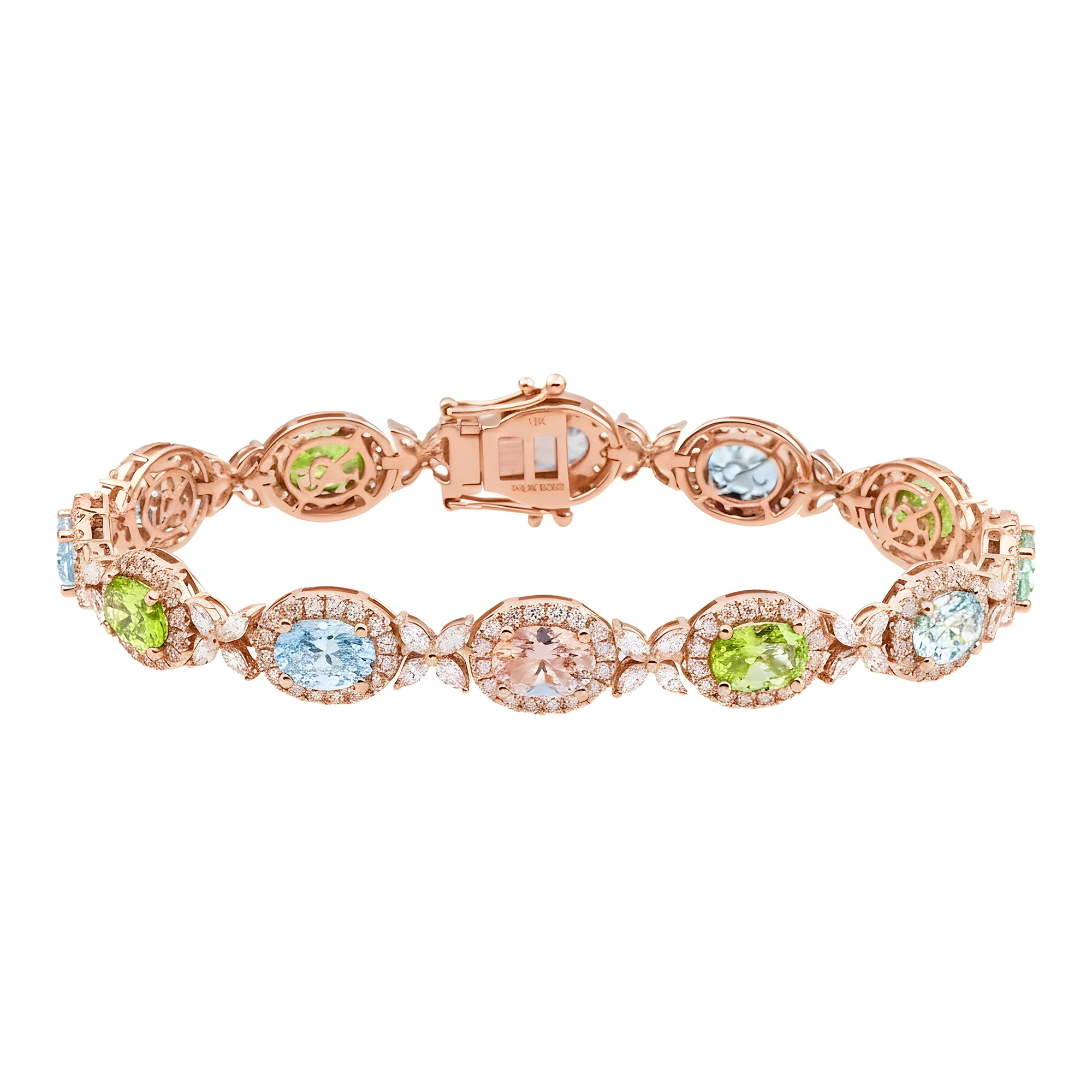 18K White Gold Multi Cut Fancy Color Diamond Bracelet 12.23ct - Image 7