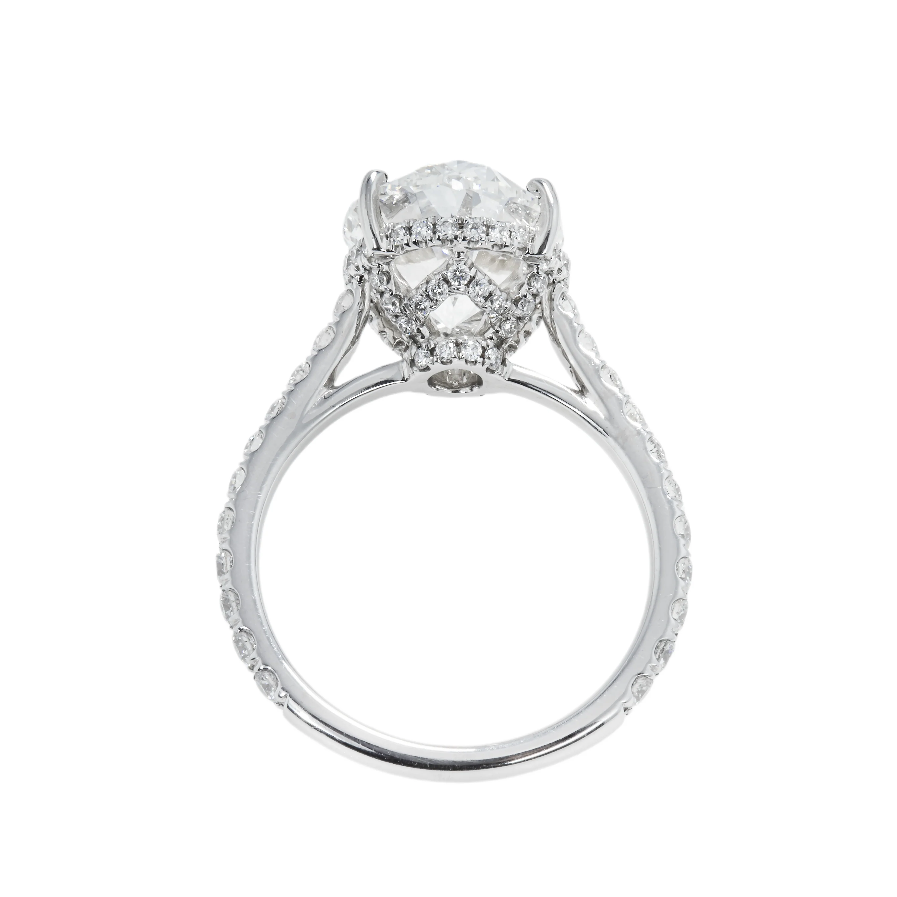 GIA 18K White Gold 5.02ct Oval Cut Diamond Engagement Ring 5.77ctw - Image 4