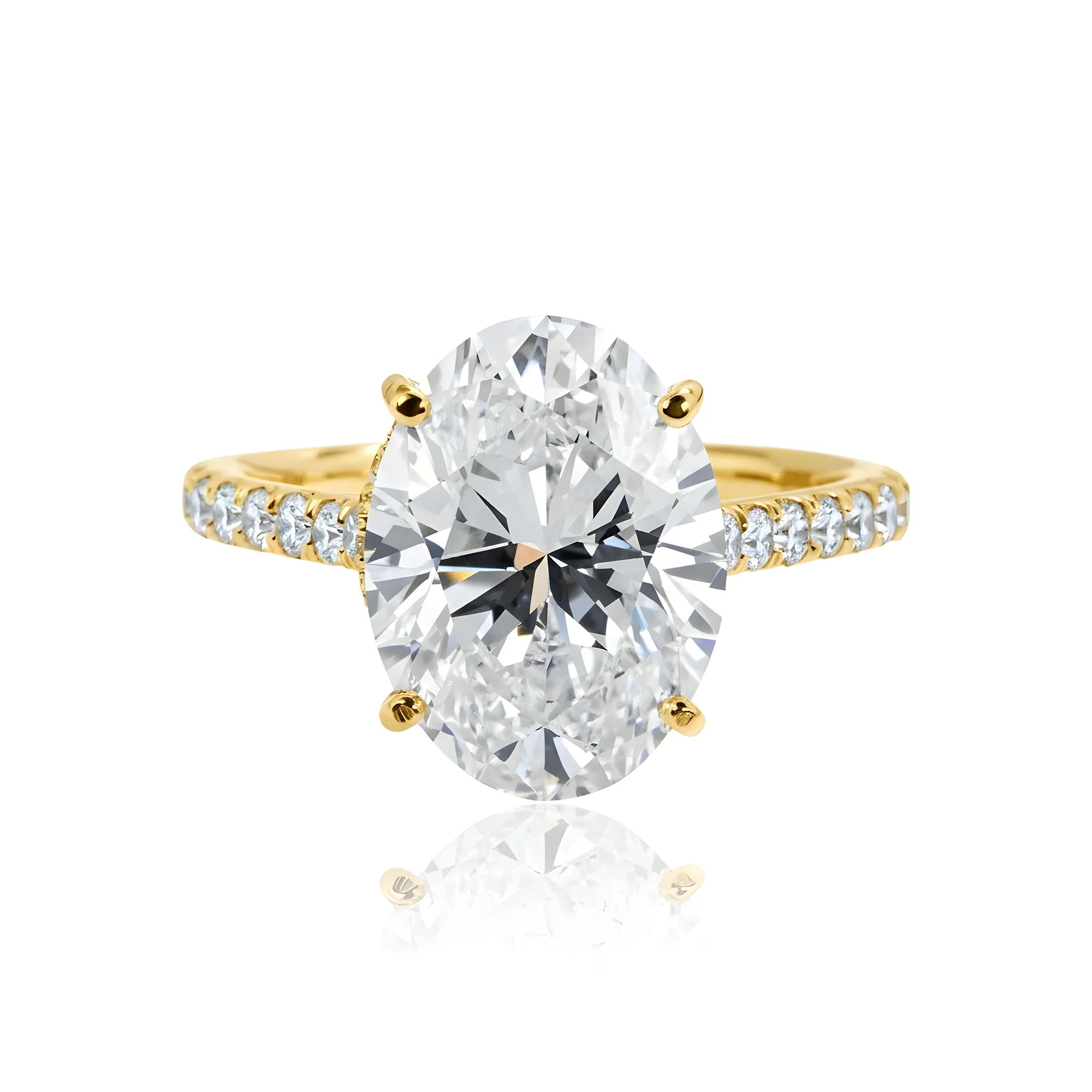 GIA 18K White Gold 5.02ct Oval Cut Diamond Engagement Ring 5.77ctw - Image 6