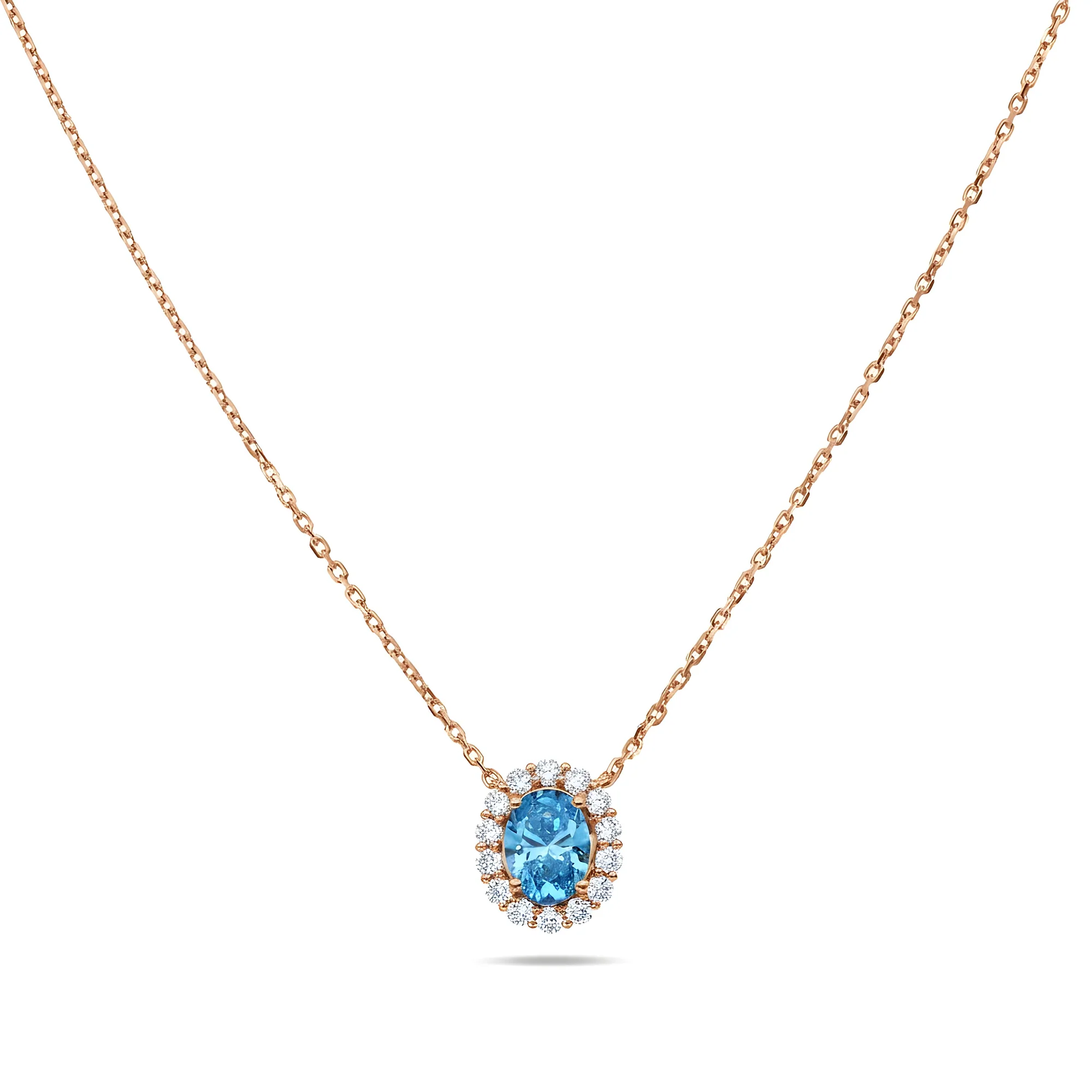 18K White Gold Oval Cut Fancy Vivid Blue Diamond Mini Pendant Necklace 1.38ctw - Image 5