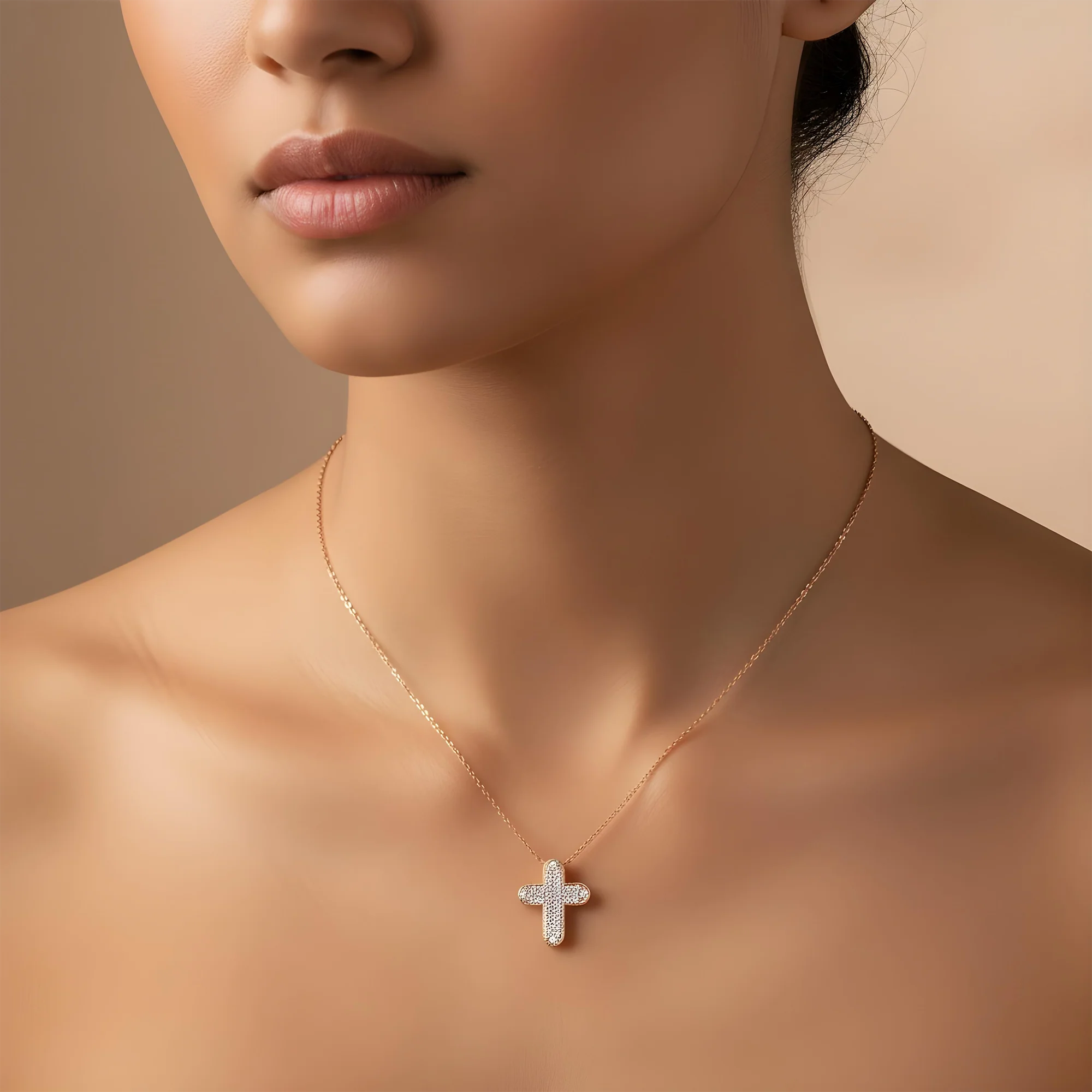 18K White Gold Princess Cut Diamond Cross Pendant & Chain Necklace 1.90ct - Image 8