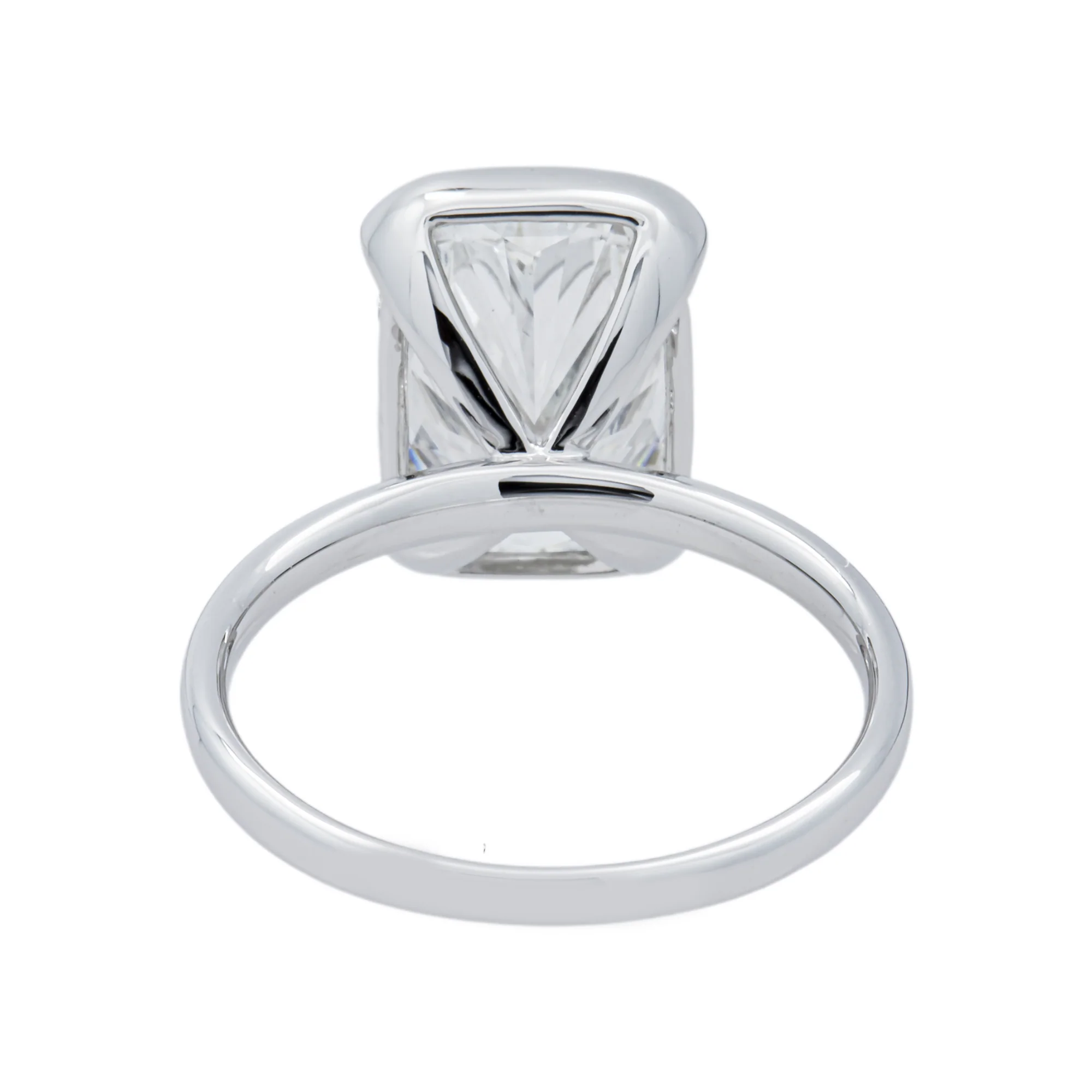 18K White Gold Radiant Solitaire Diamond Engagement Ring 5.13ctw - Image 4