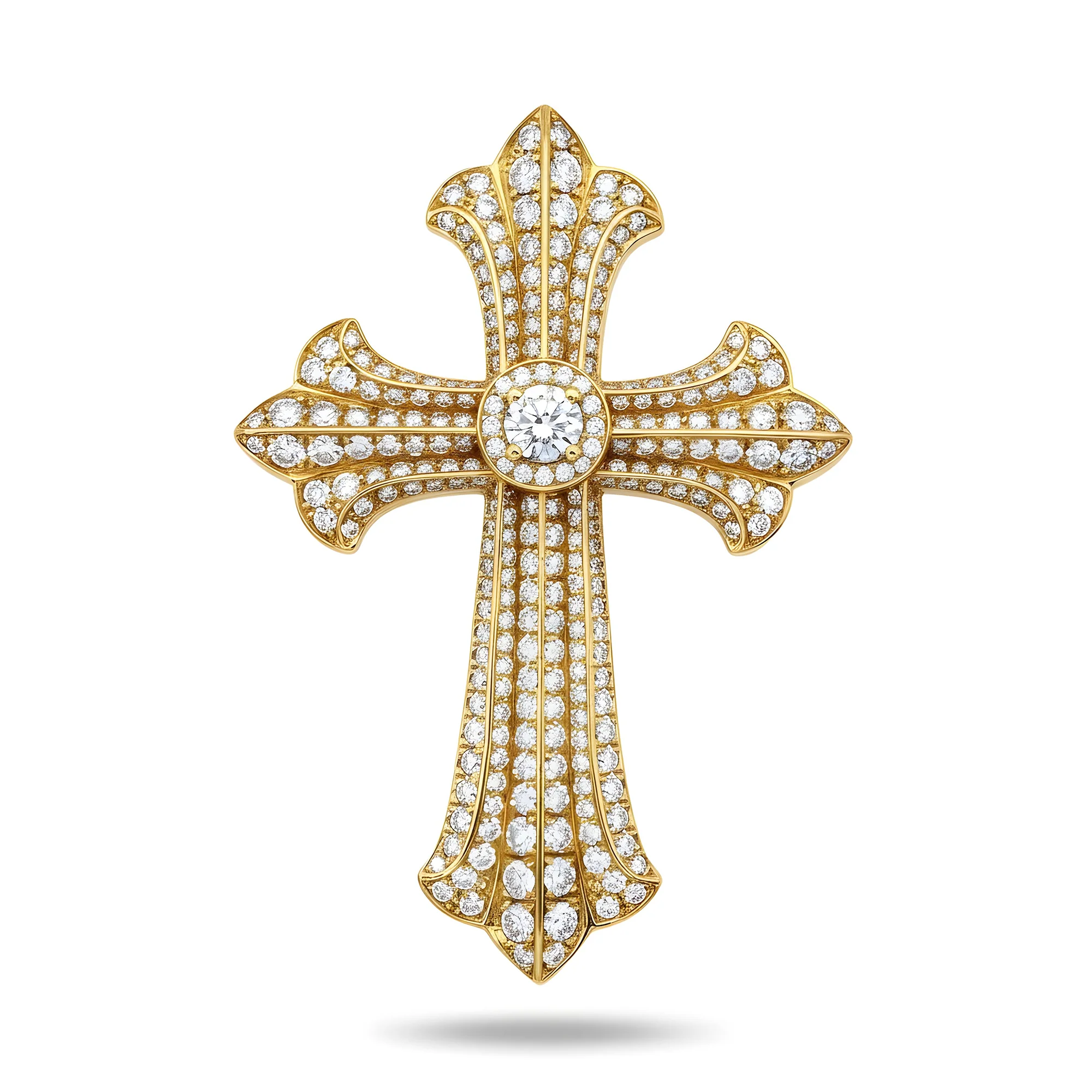 18K White Gold Round Diamond Cross Pendant 2.01ct - Image 5