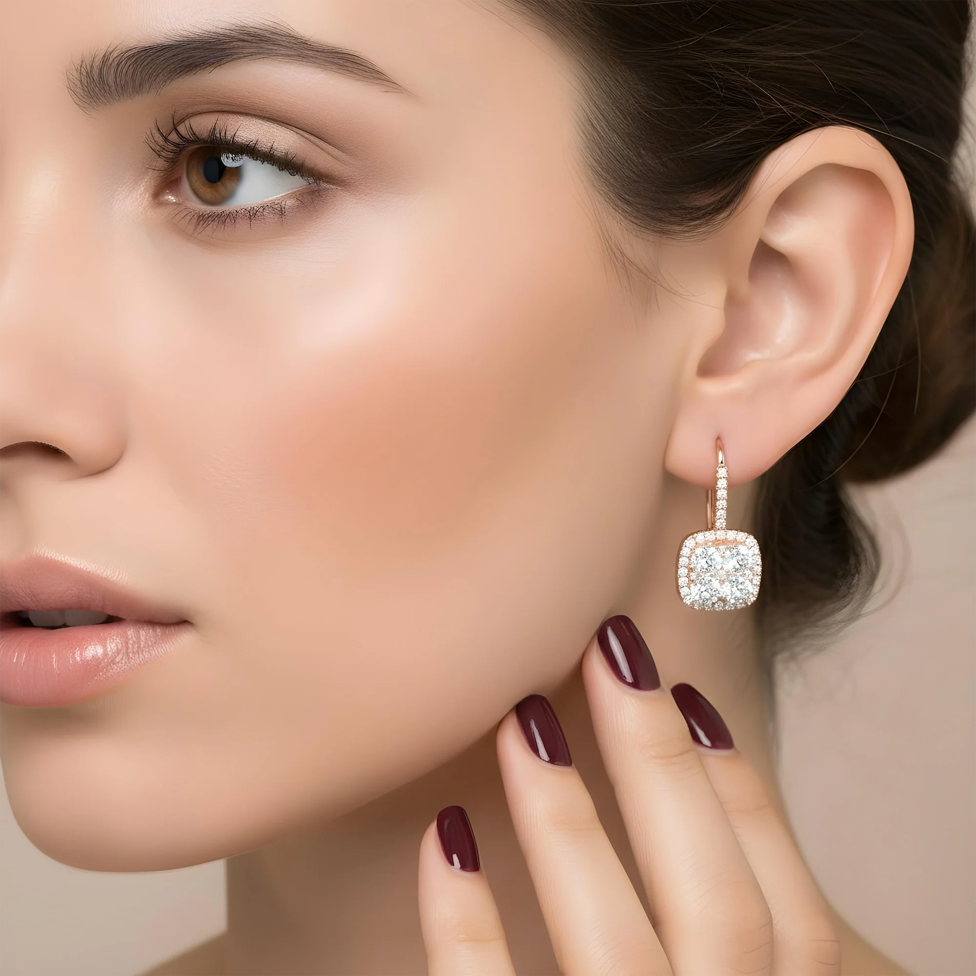 18K White Gold Round Diamond Drop Earrings 1.76ctw - Image 7