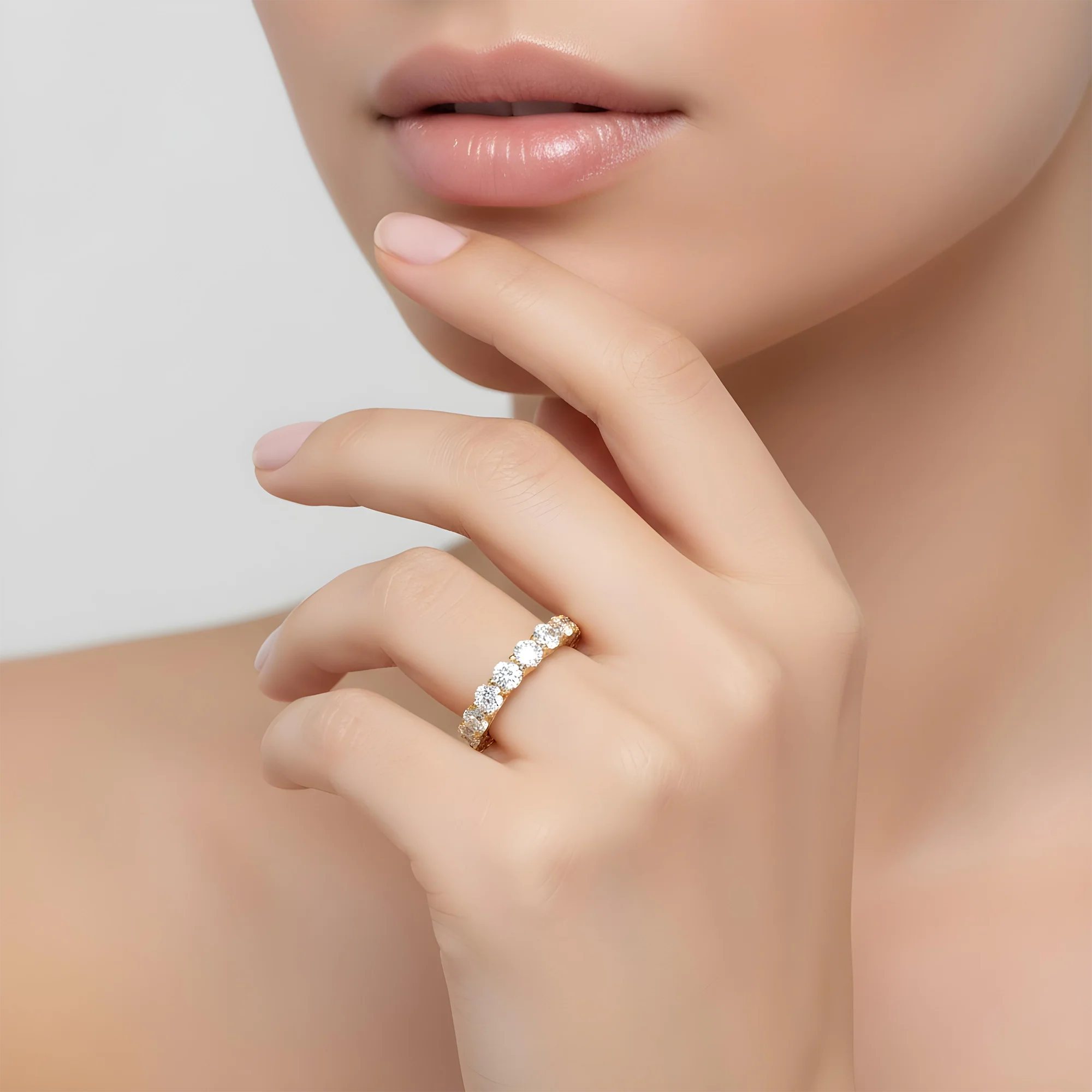 18K White Gold Round Diamond Eternity Ring 4.24ct (size 6-8) - Image 6