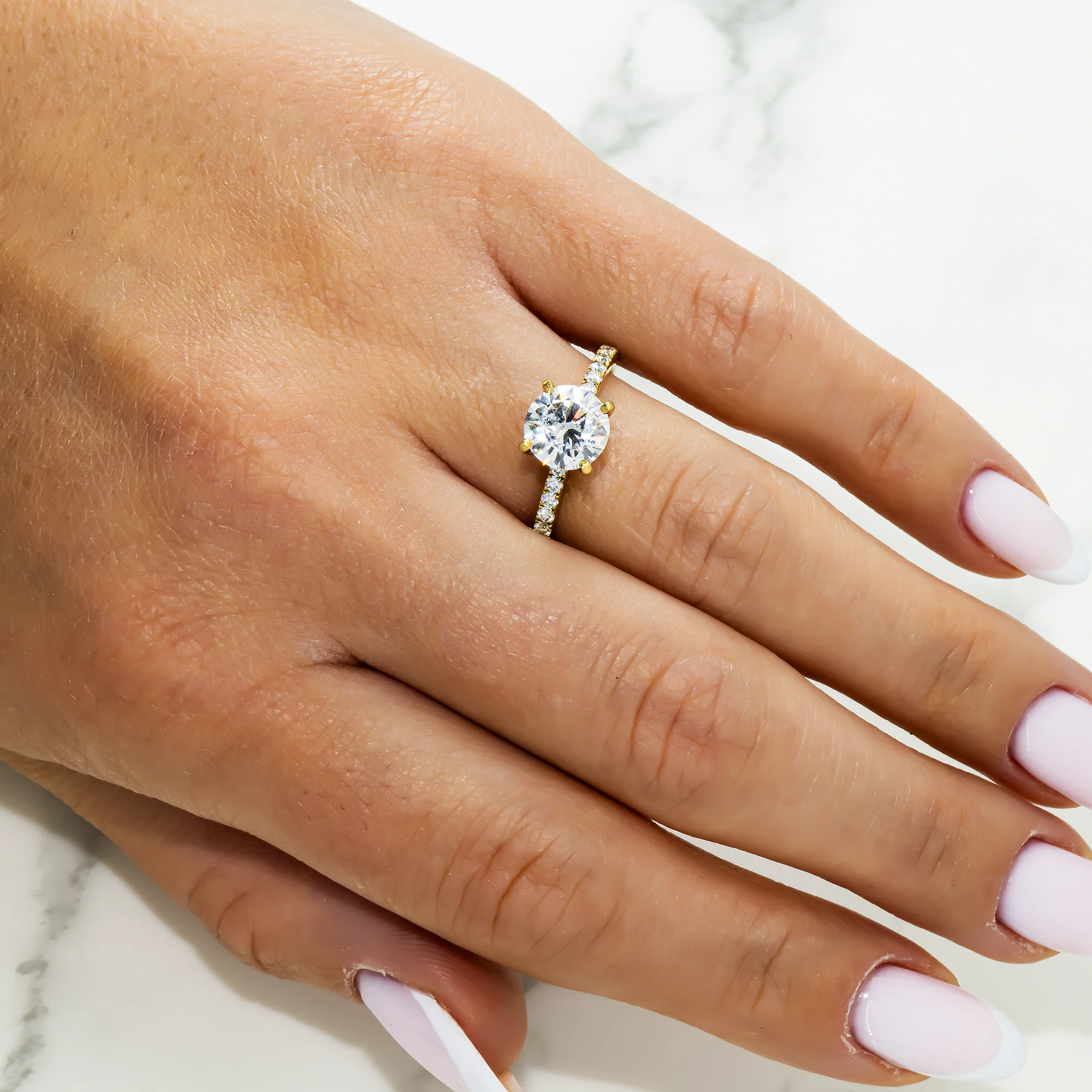 18K Yellow Gold 1.55ct Round Diamond Engagement Ring 1.87ctw - Image 2