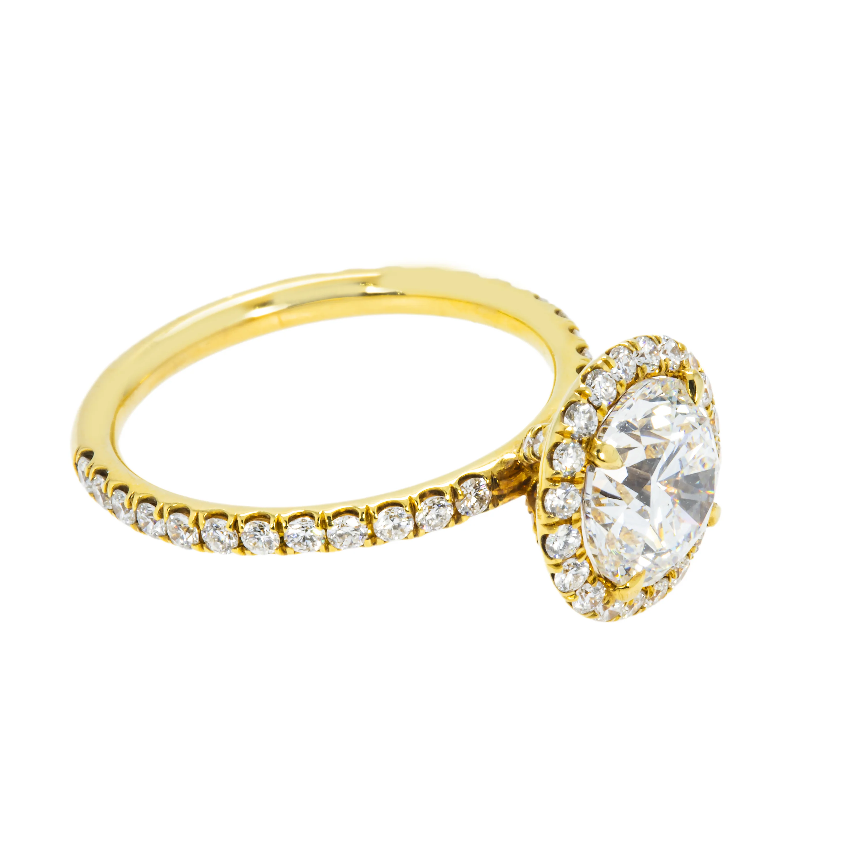 18K Yellow Gold 2.03ct Round Diamond Engagement Ring 2.83ctw - Image 3