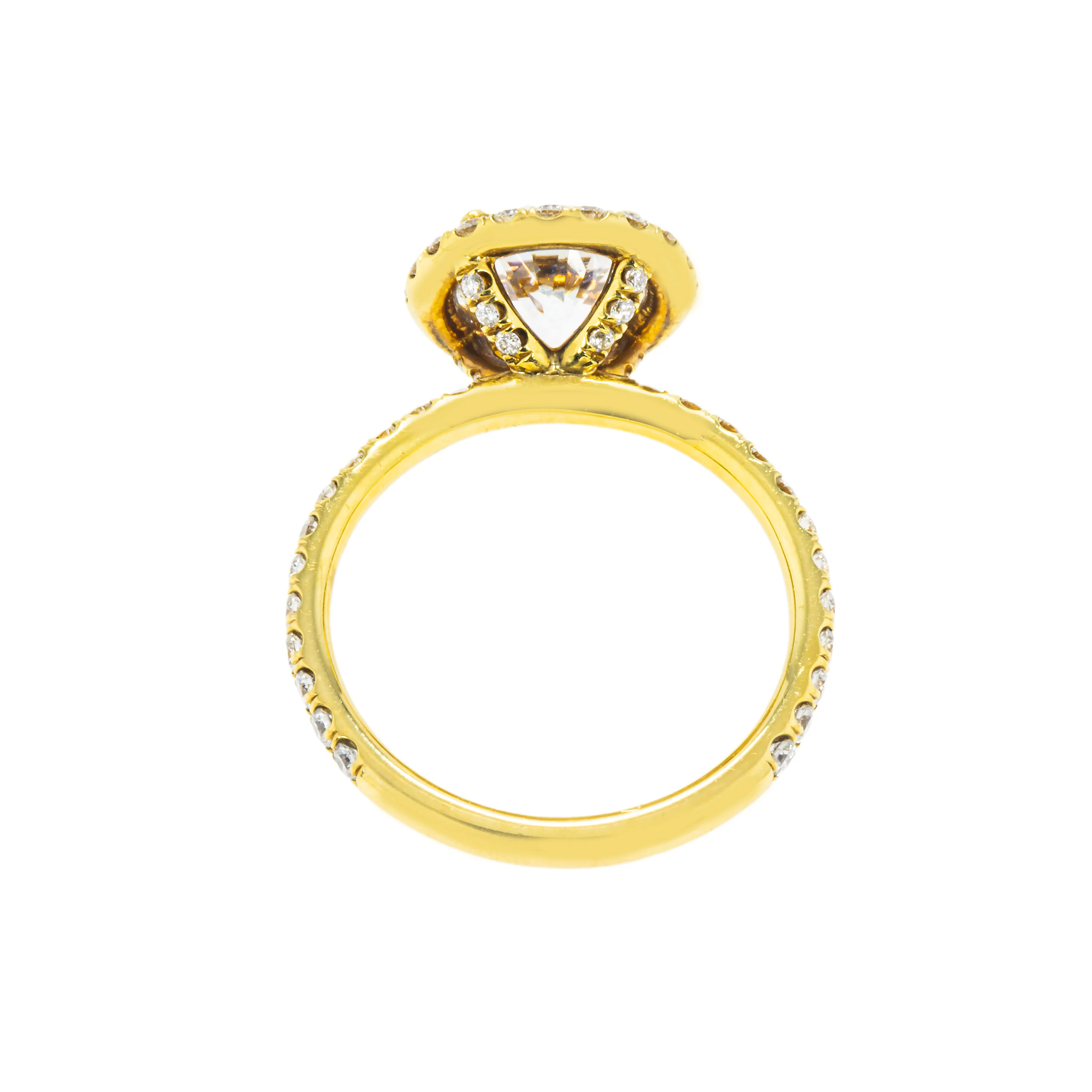 18K Yellow Gold 2.03ct Round Diamond Engagement Ring 2.83ctw - Image 4