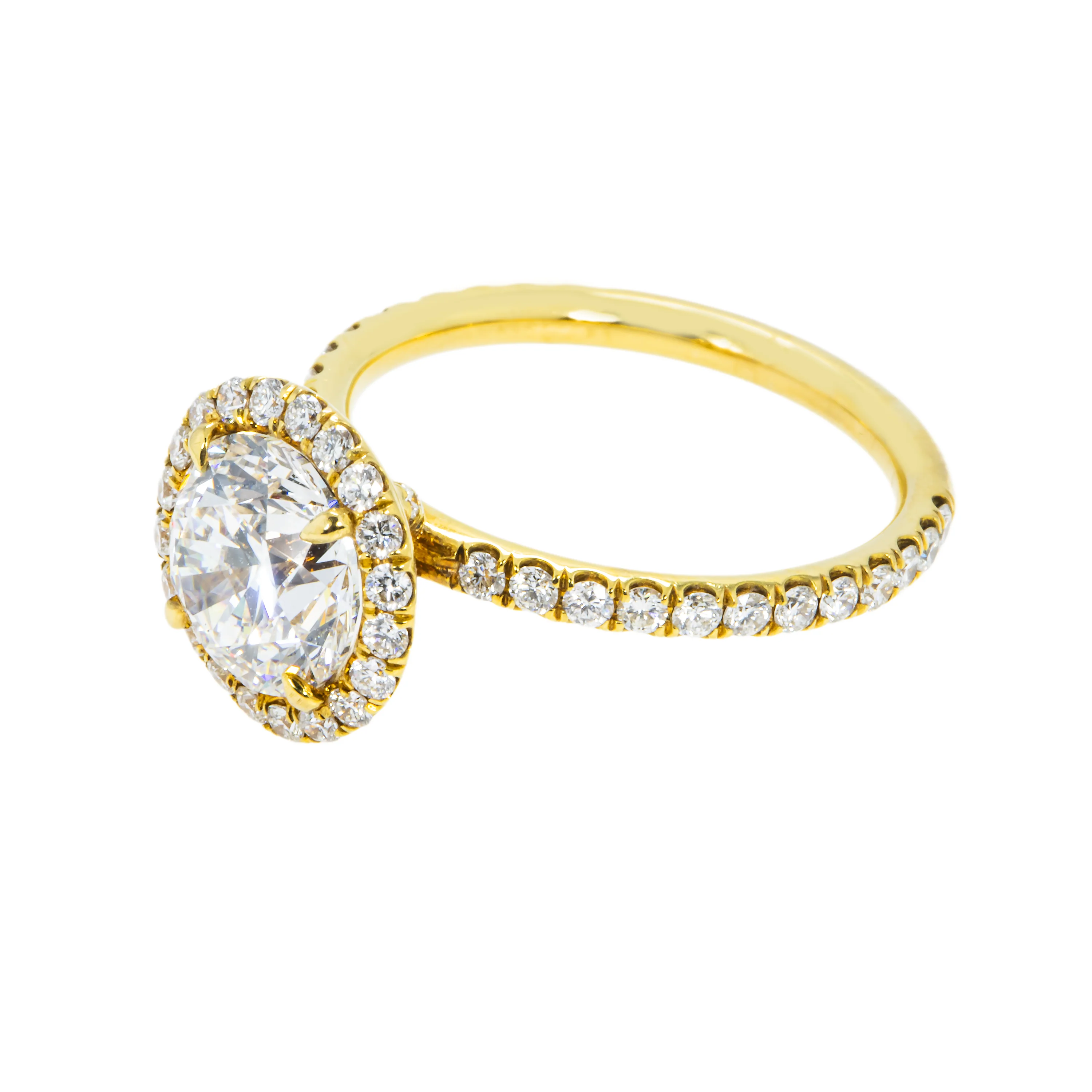 18K Yellow Gold 2.03ct Round Diamond Engagement Ring 2.83ctw - Image 5