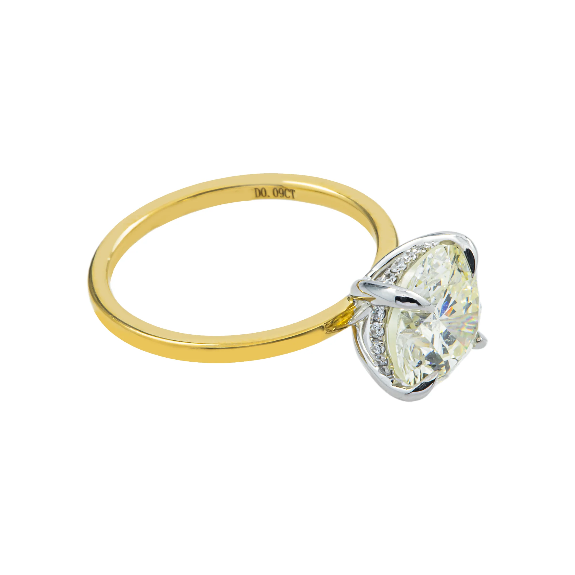 18K Yellow Gold 3.0ct Round Diamond Engagement Ring 3.08ct - Image 3