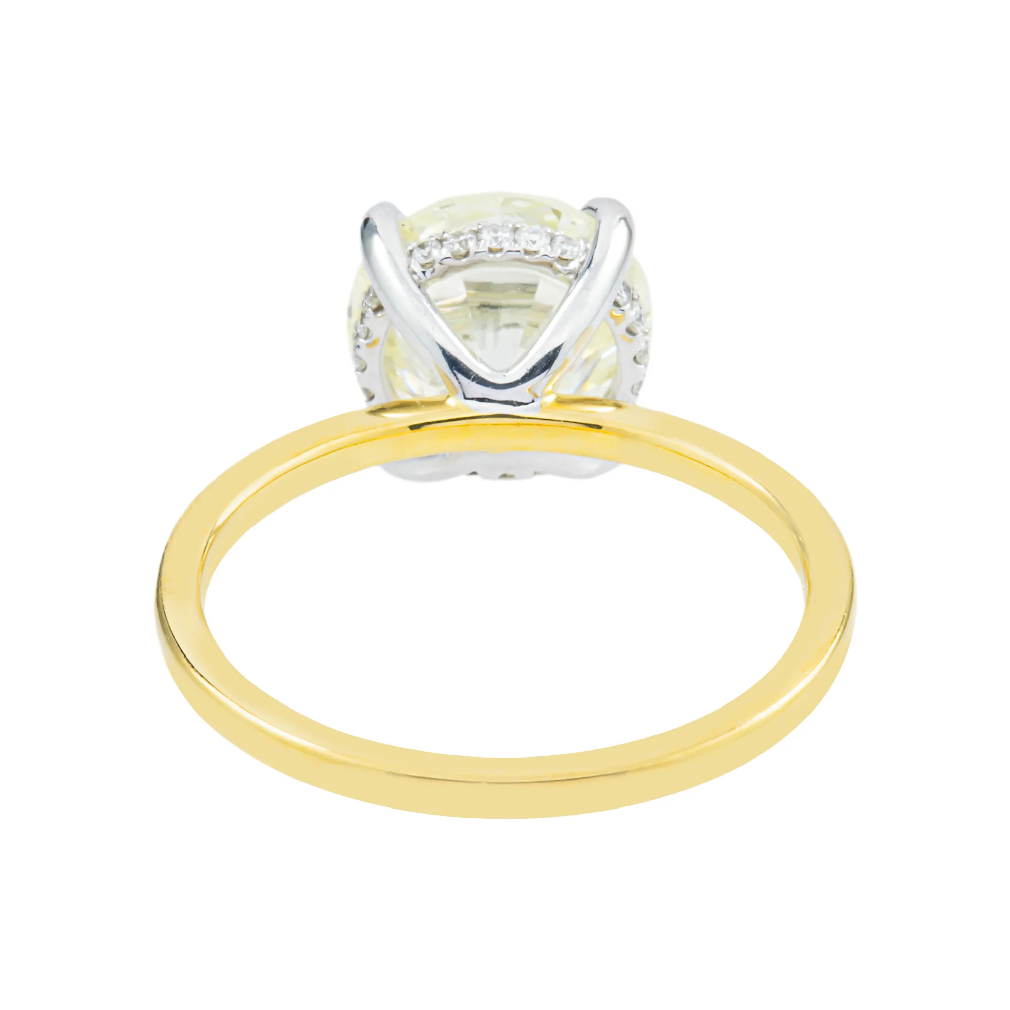 18K Yellow Gold 3.0ct Round Diamond Engagement Ring 3.08ct - Image 4