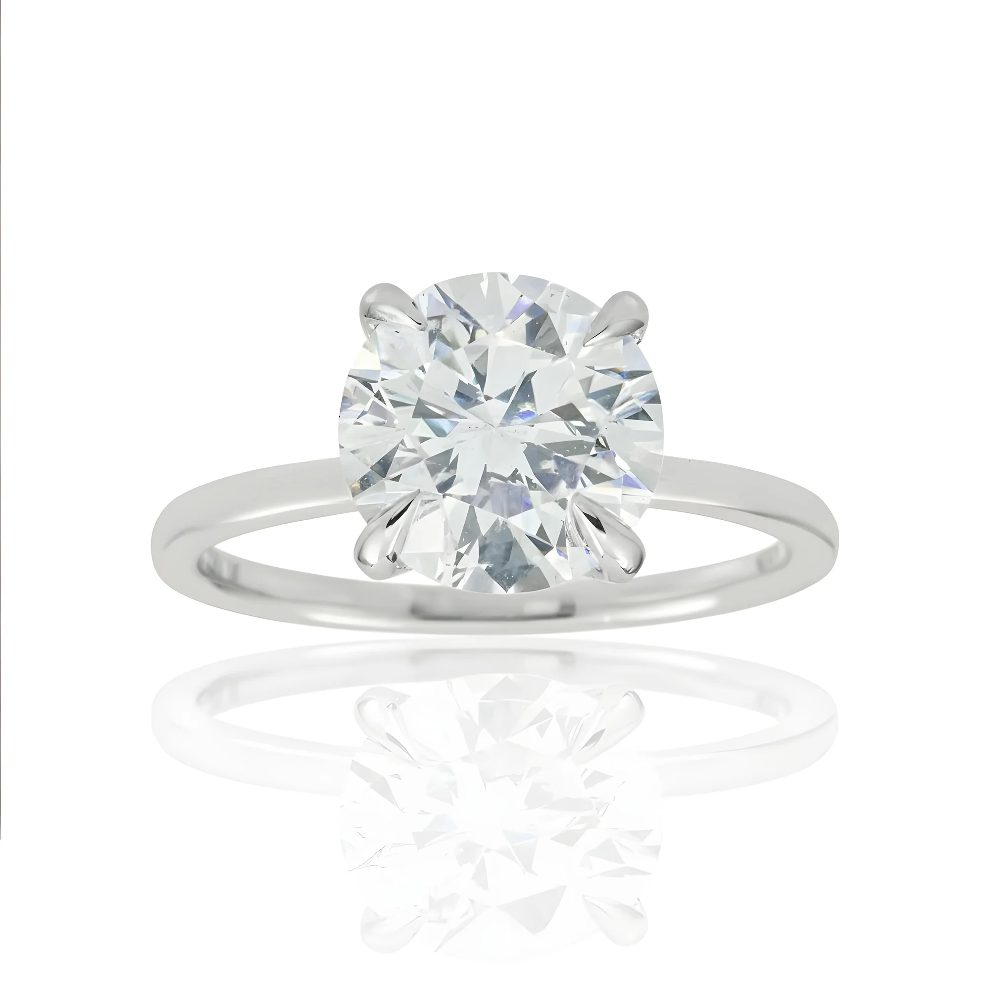 18K Yellow Gold 3.0ct Round Diamond Engagement Ring 3.08ct - Image 6