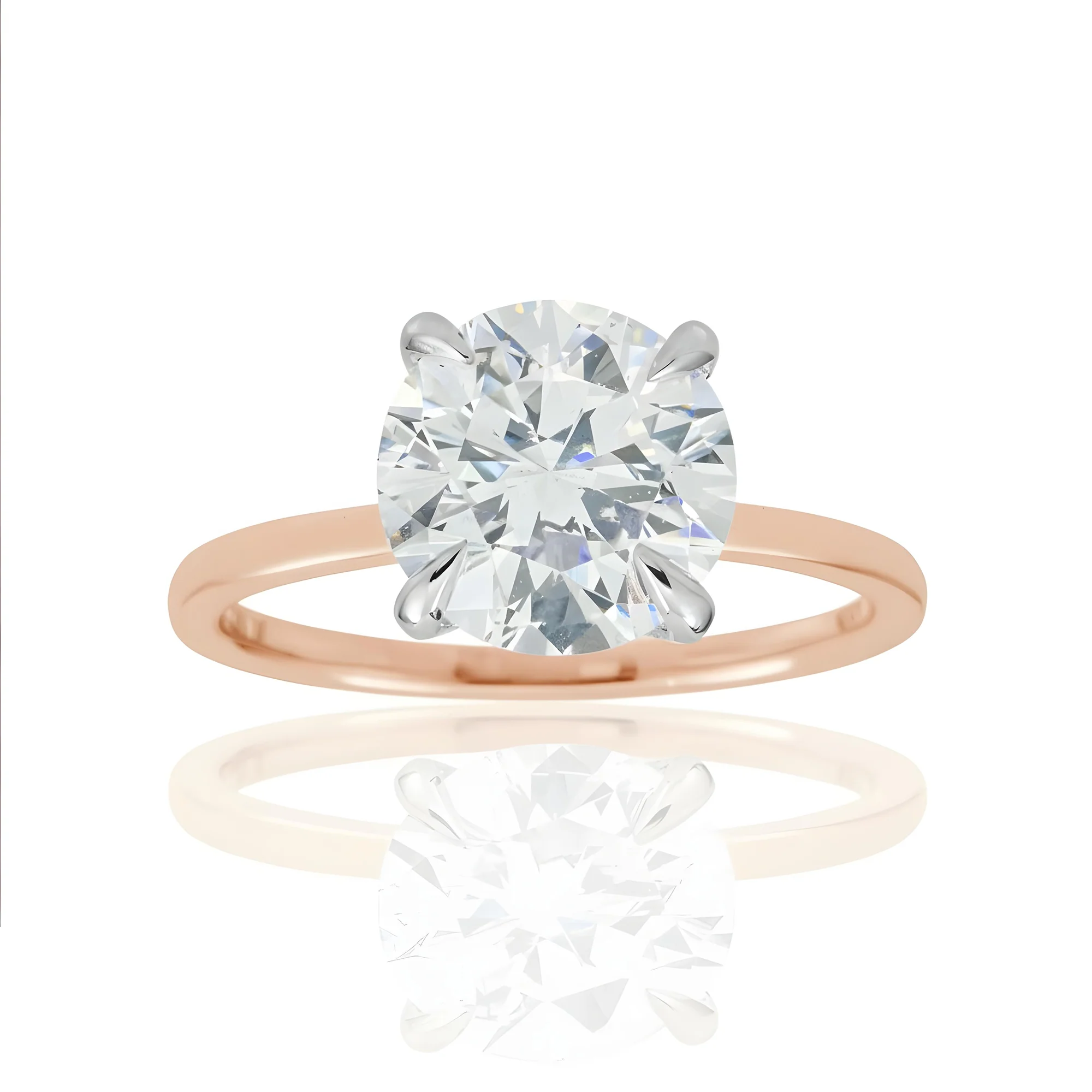 18K Yellow Gold 3.0ct Round Diamond Engagement Ring 3.08ct - Image 9