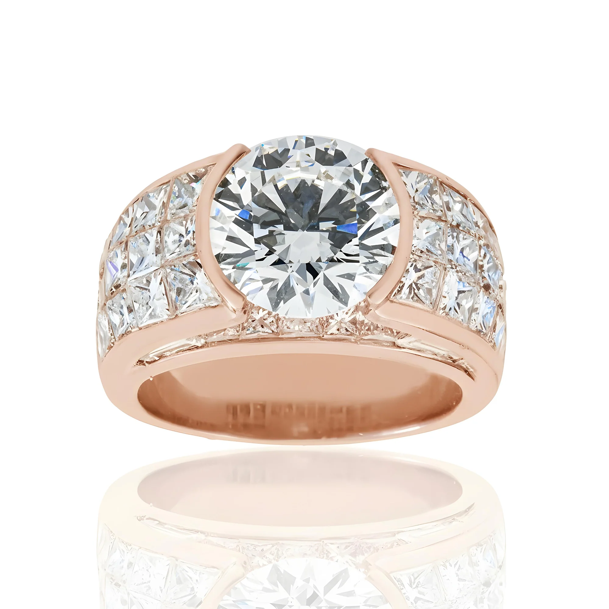 18K Yellow Gold 3.71ct Round Diamond Chandelier Ring 8.10ctw - Image 9