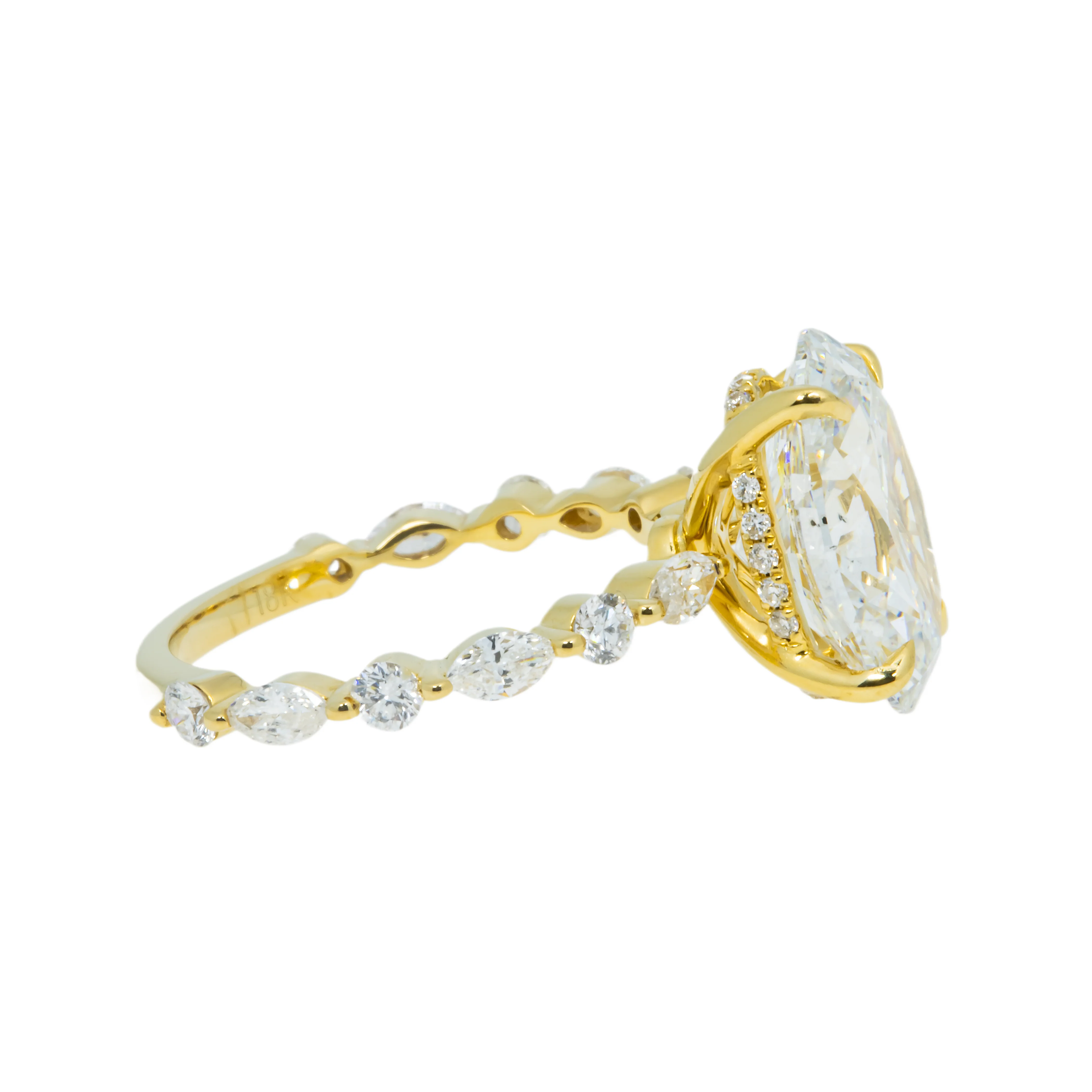 18K Yellow Gold 4ct Oval Cut Diamond Engagement Ring 4.80ctw - Image 4