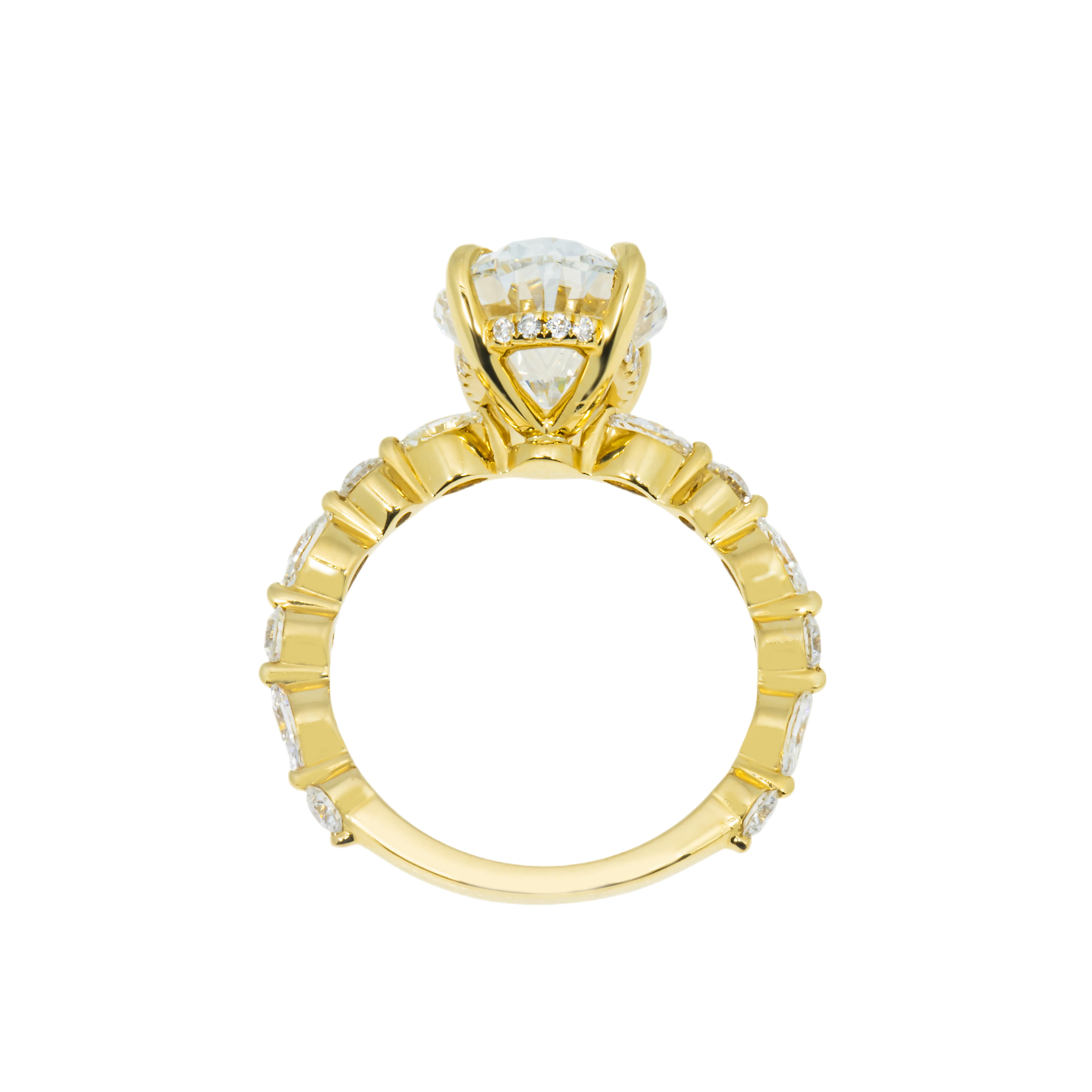 18K Yellow Gold 4ct Oval Cut Diamond Engagement Ring 4.80ctw - Image 5