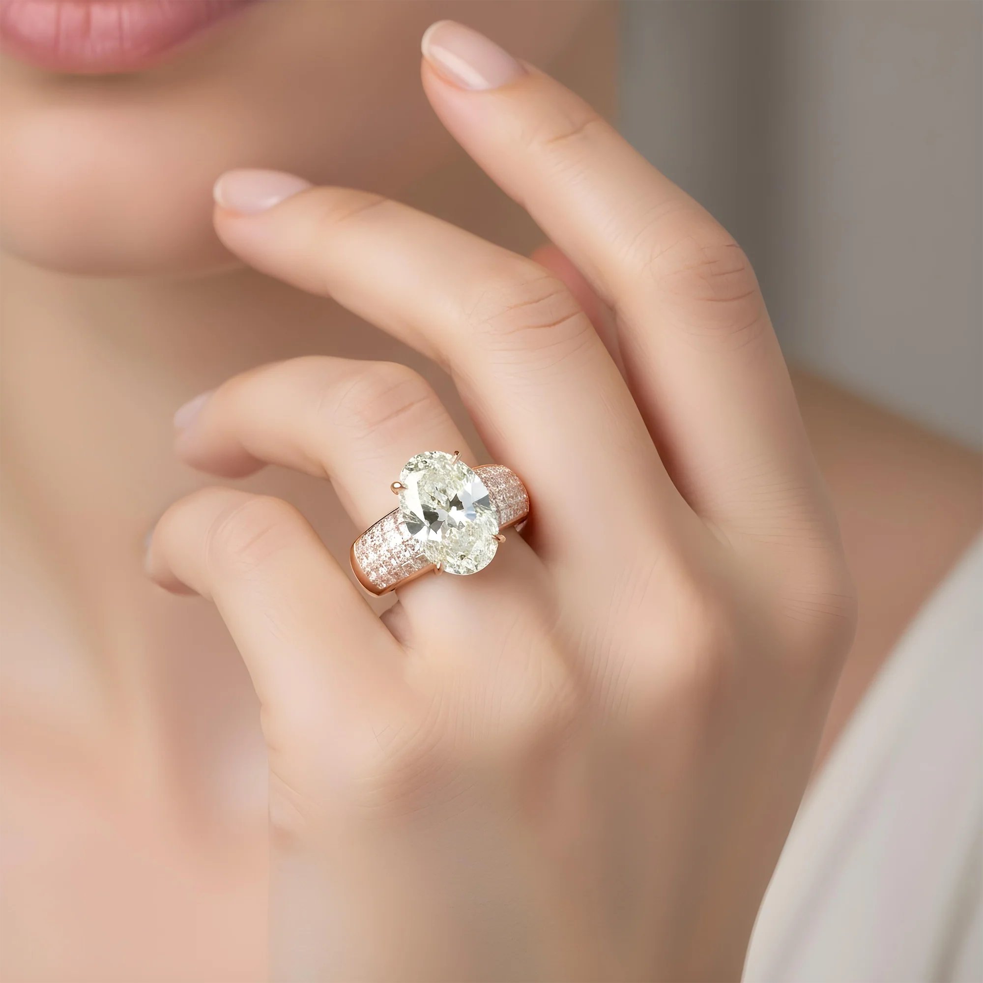 18K Yellow Gold 6.16ct Oval Cut Diamond Engagement Ring 8.15ctw - Image 11