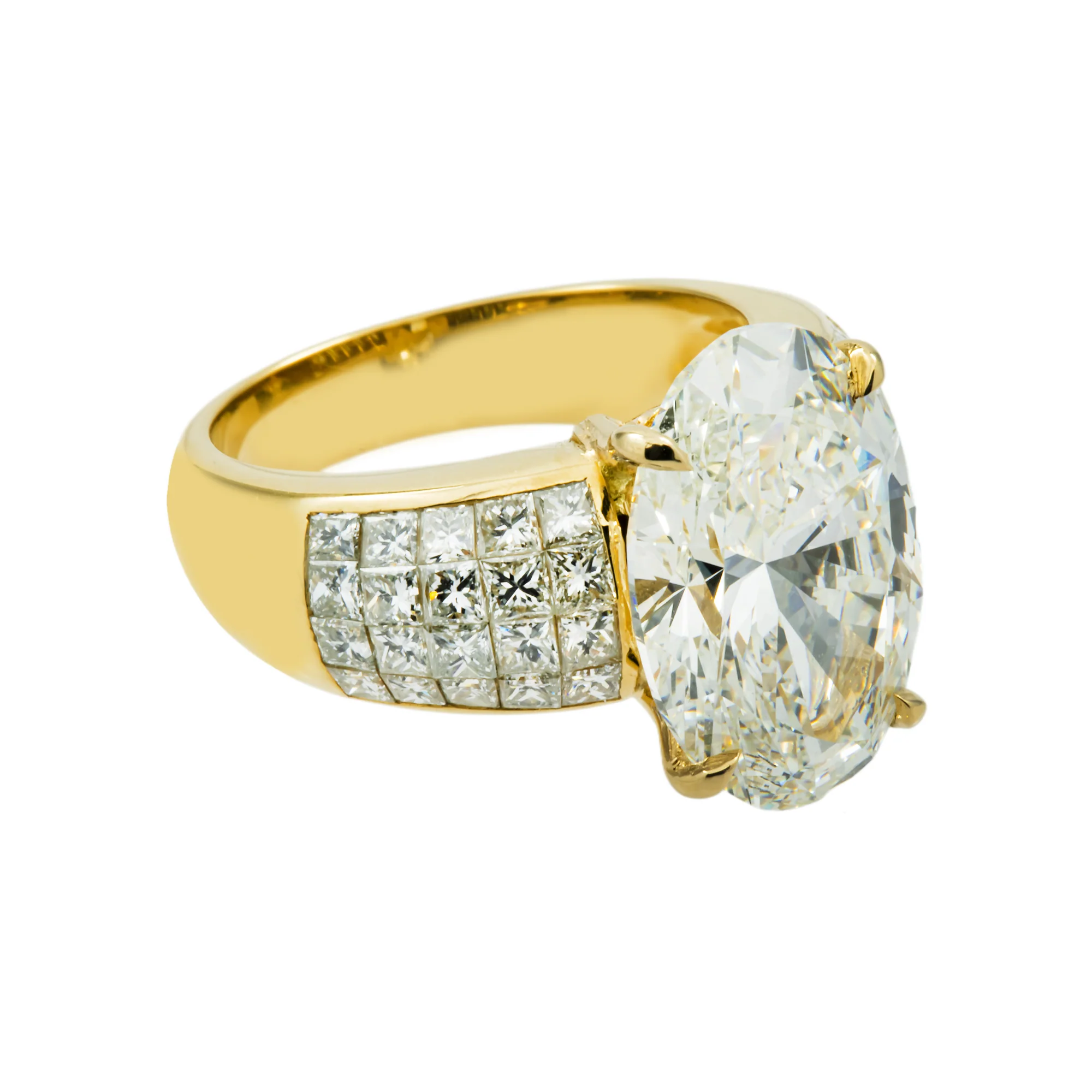 18K Yellow Gold 6.16ct Oval Cut Diamond Engagement Ring 8.15ctw - Image 6