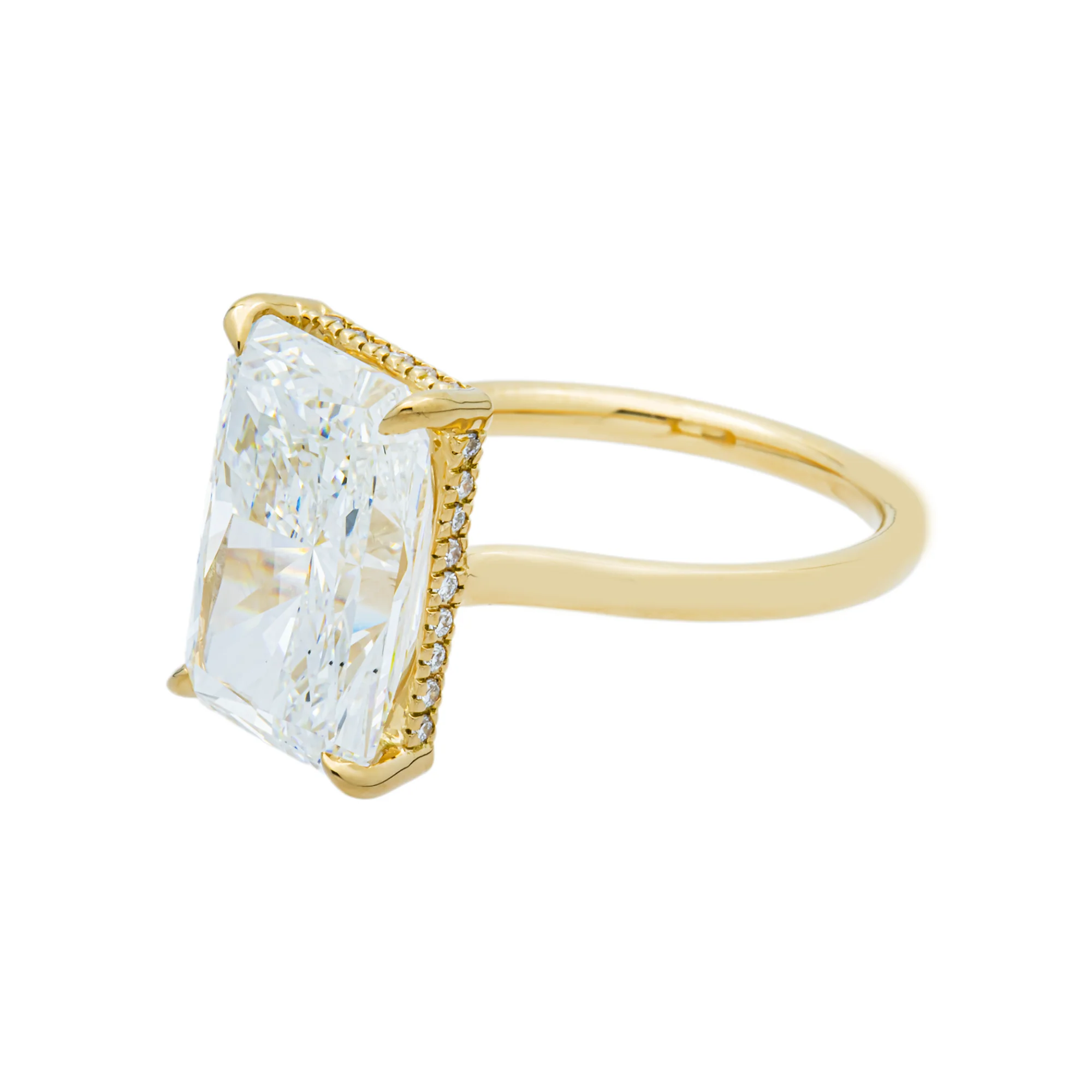 18K Yellow Gold 7.07ct Radiant Diamond Engagement Ring 7.27ctw - Image 3