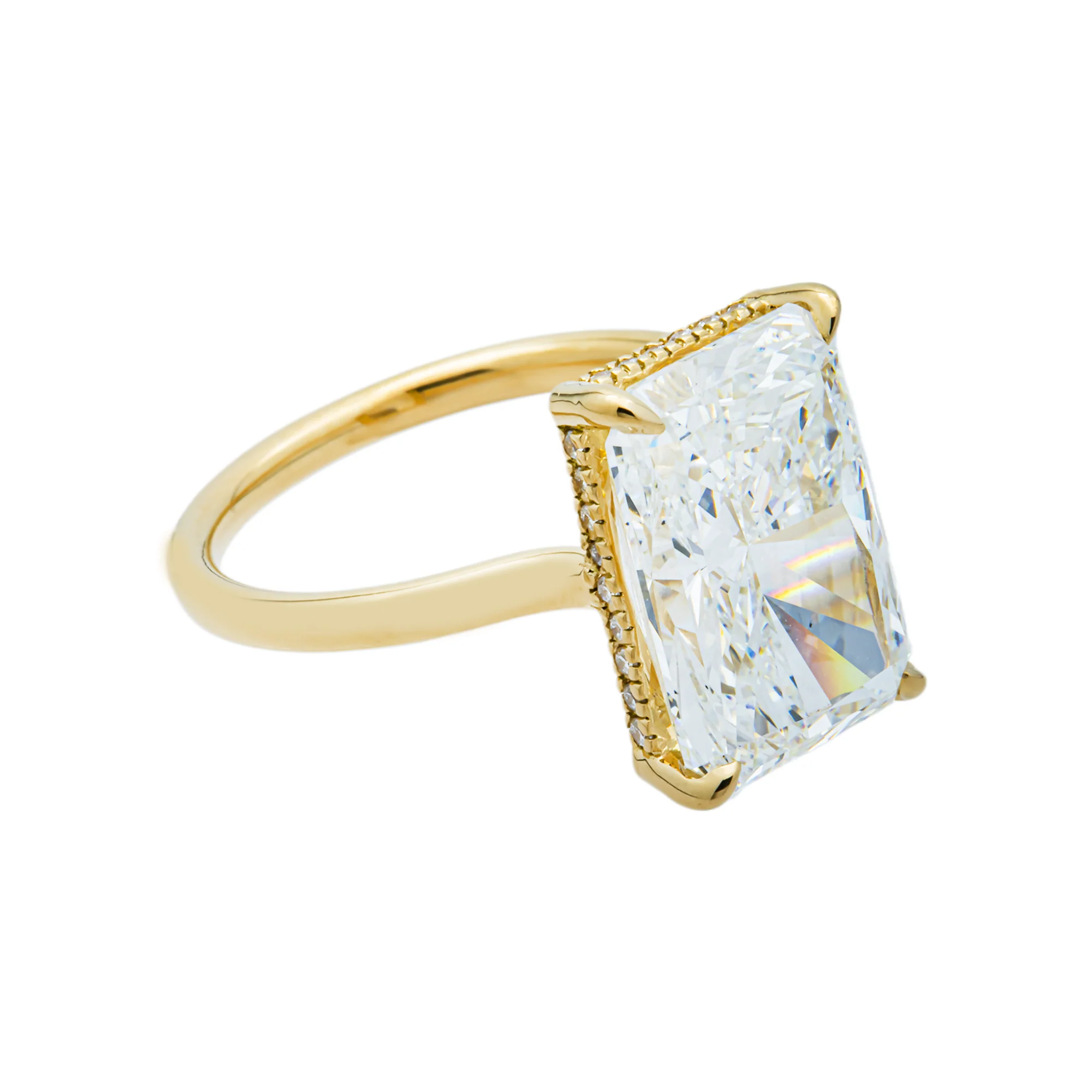 18K Yellow Gold 7.07ct Radiant Diamond Engagement Ring 7.27ctw - Image 4