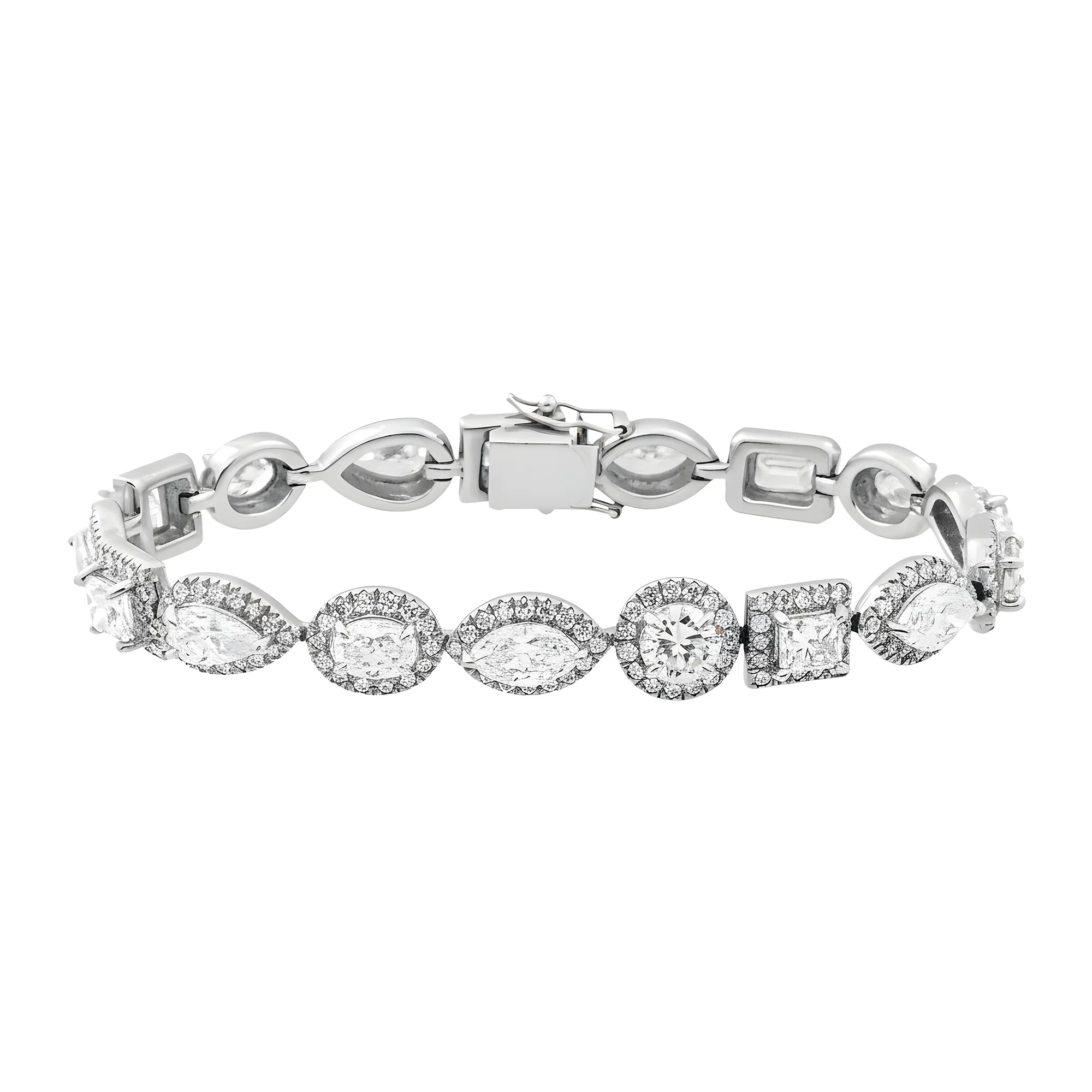 18K Yellow Gold Multi Cut Diamond Satellite Bracelet 23.63ct - Image 5