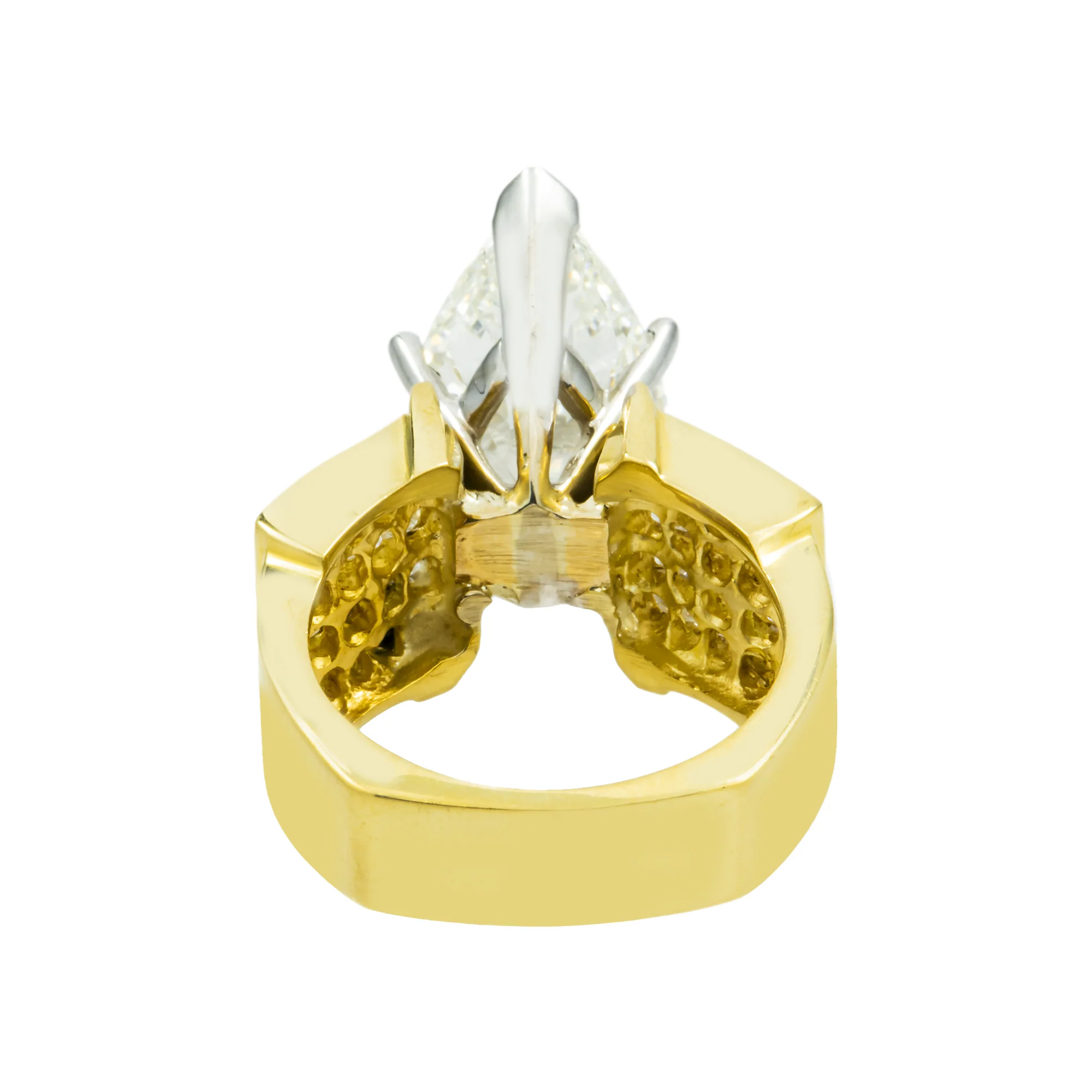 18K Yellow Gold 6.28ct Pear Cut Diamond Engagement Ring 7.92ctw - Image 5