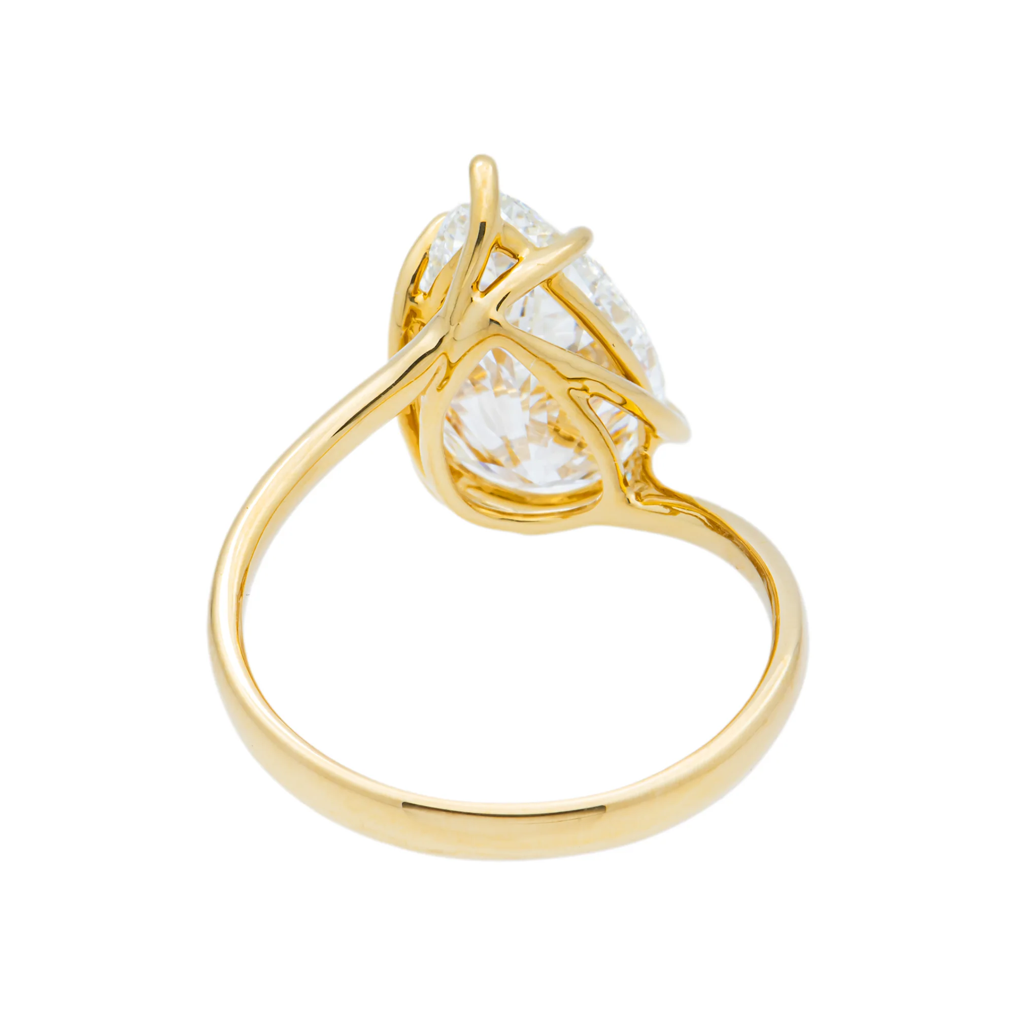 18K Yellow Gold Pear Diamond Solitaire Ring 3.74ct - Image 4