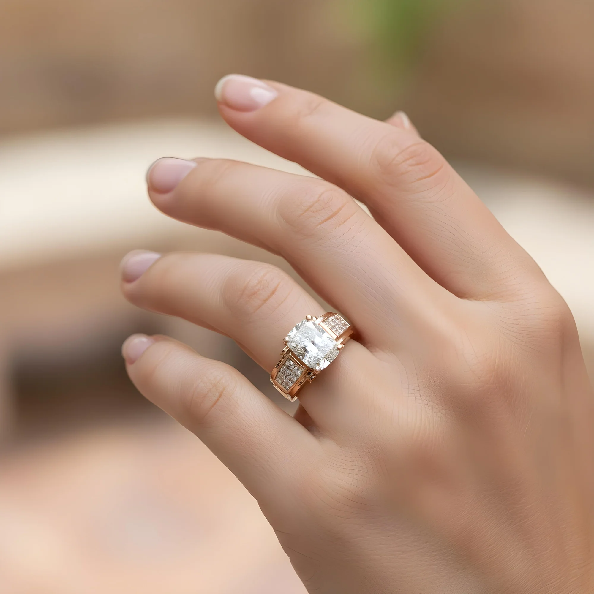 18K Yellow Gold 6.43ct Radiant Cut Diamond Engagement Ring 8.80ctw - Image 11