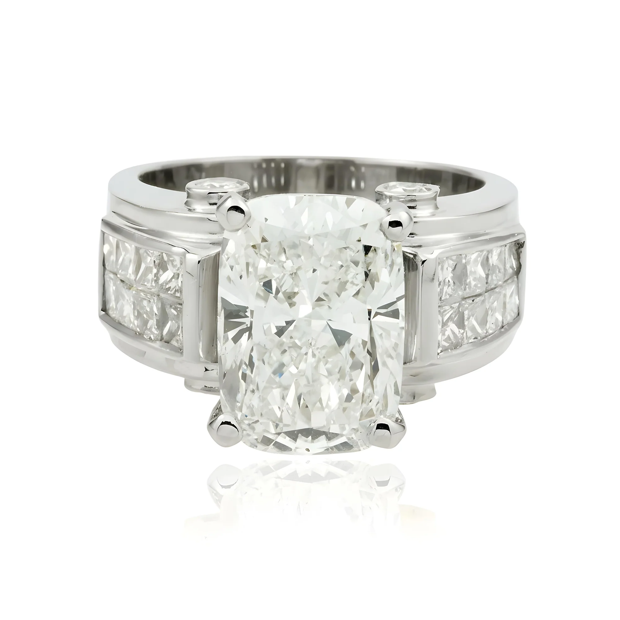 18K Yellow Gold 6.43ct Radiant Cut Diamond Engagement Ring 8.80ctw - Image 7