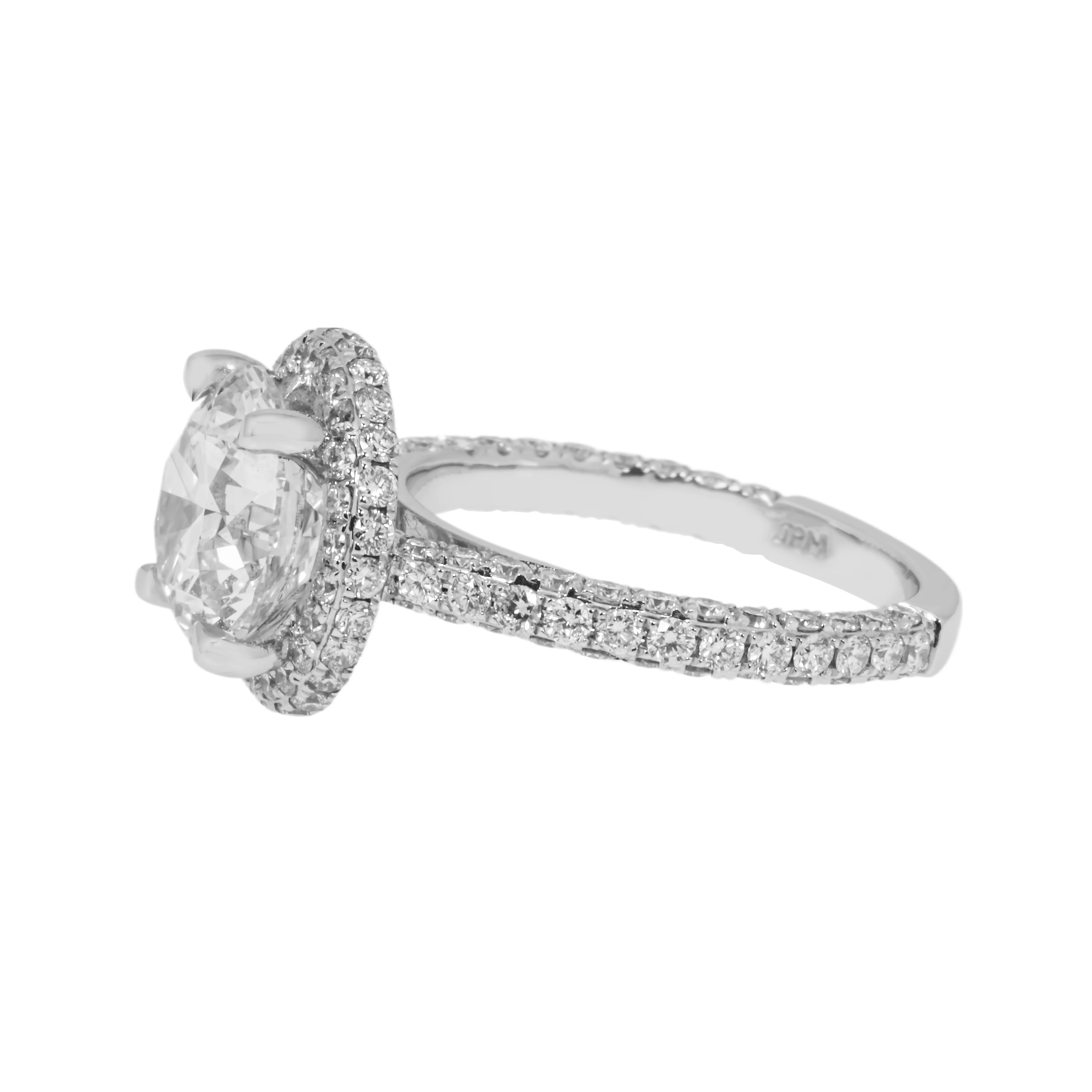 18K White Gold 3.50ct Round Diamond Engagement Ring 4.98ctw - Image 4