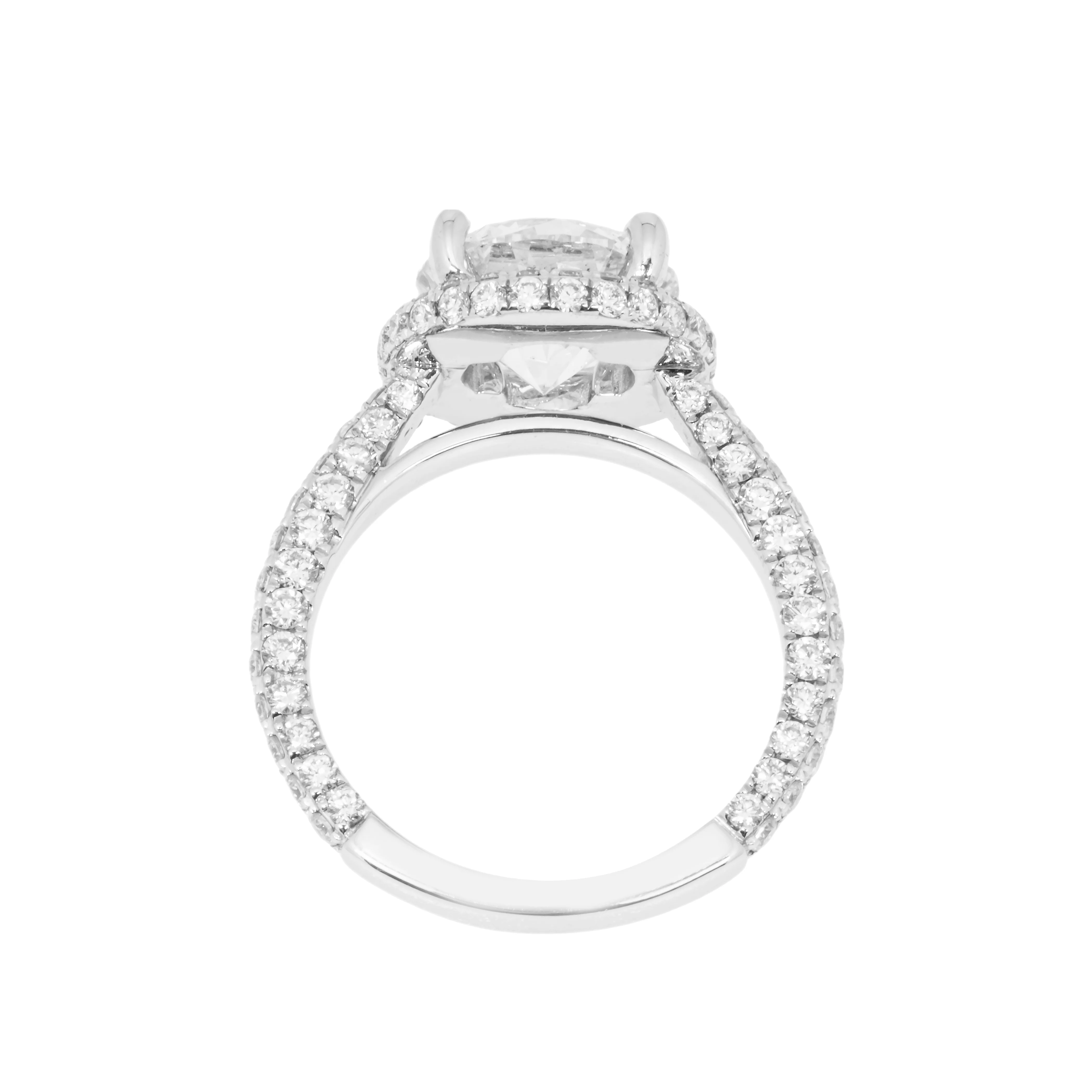 18K White Gold 3.50ct Round Diamond Engagement Ring 4.98ctw - Image 5