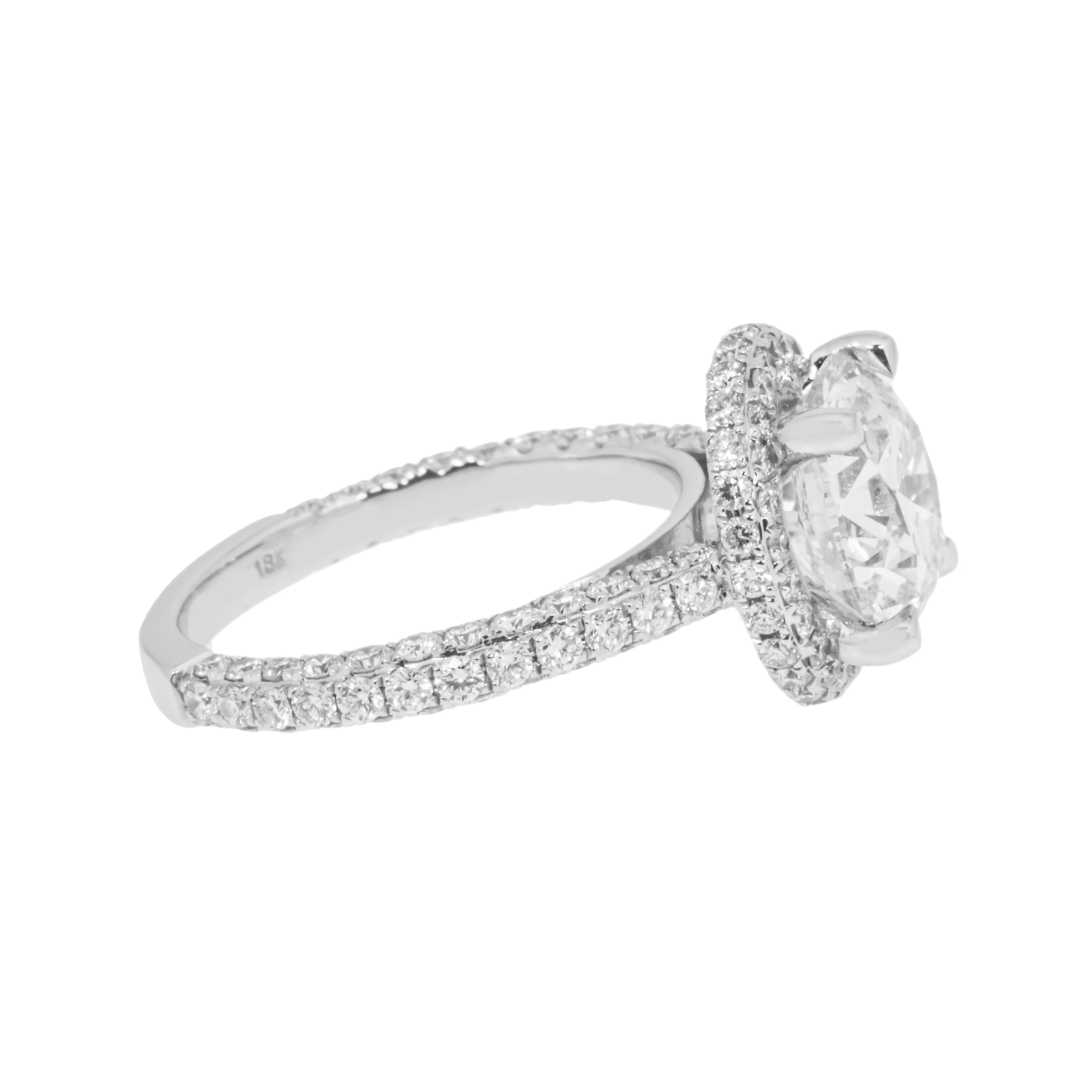 18K White Gold 3.50ct Round Diamond Engagement Ring 4.98ctw - Image 6