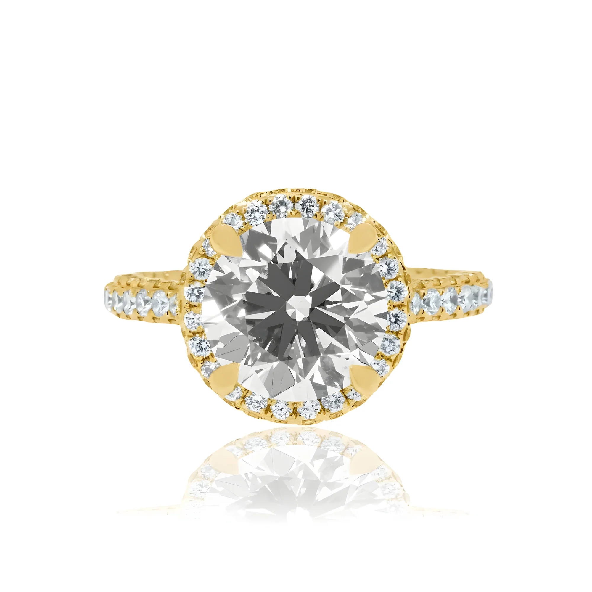 18K White Gold 3.50ct Round Diamond Engagement Ring 4.98ctw - Image 7