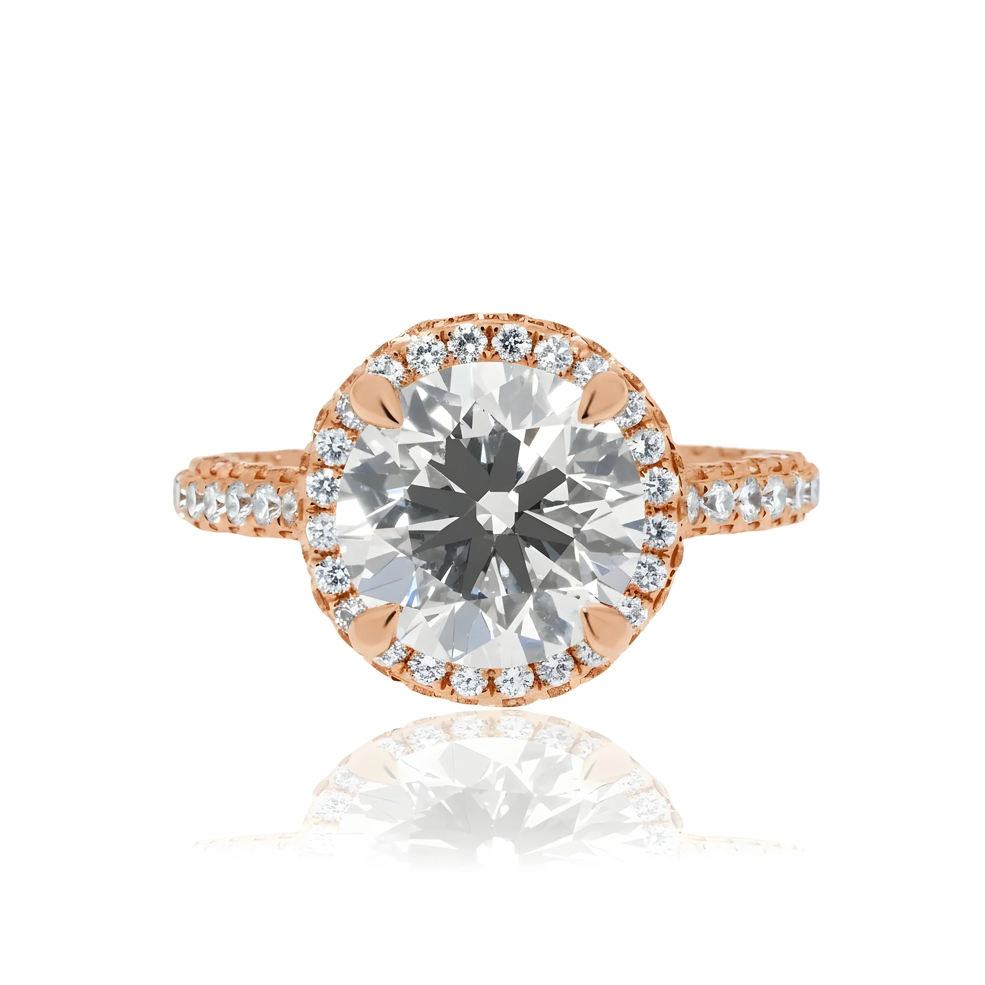 18K White Gold 3.50ct Round Diamond Engagement Ring 4.98ctw - Image 9