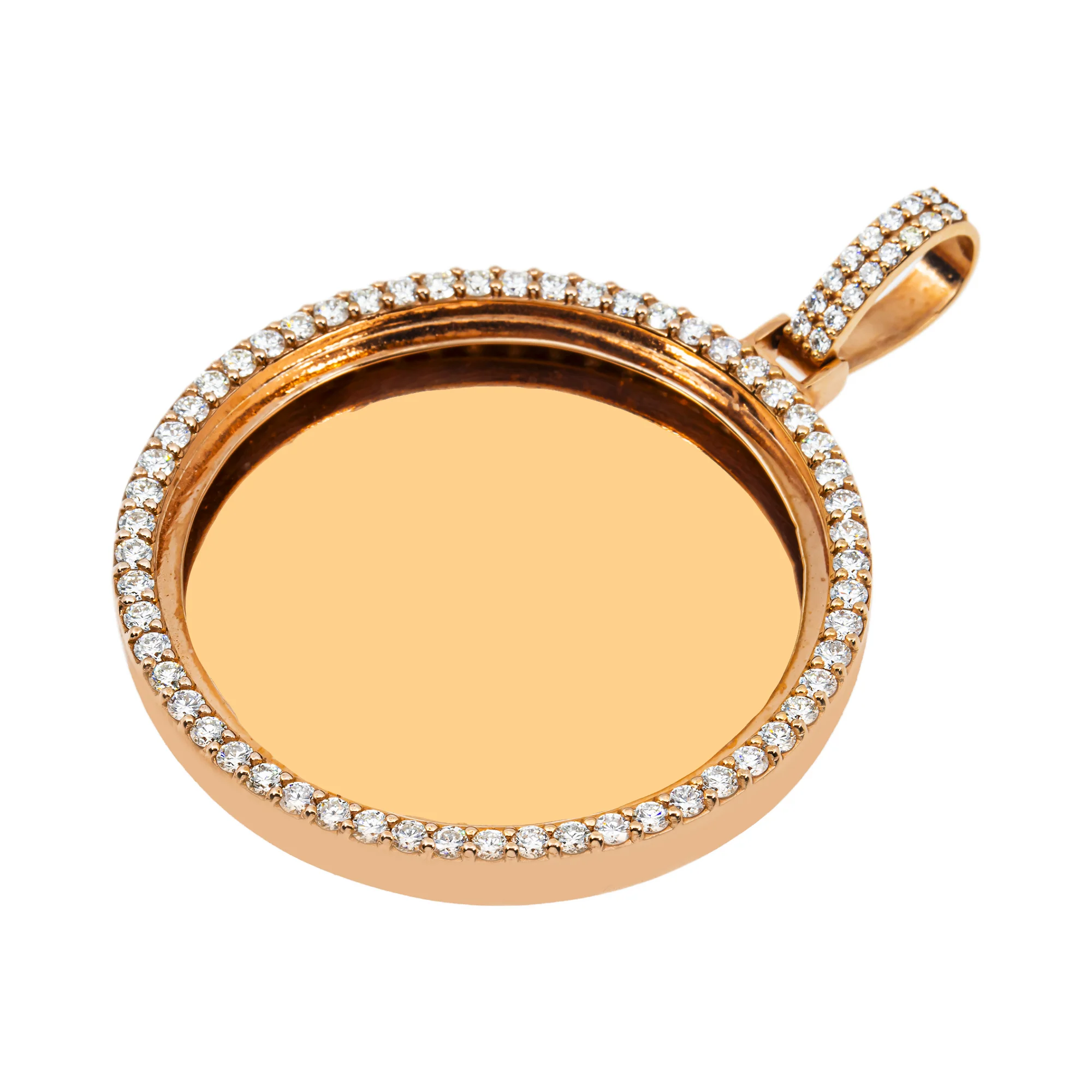 Add Your Own Photo 2" - 14K Rose Gold Diamond Picture Pendant 2.90ct - Image 6