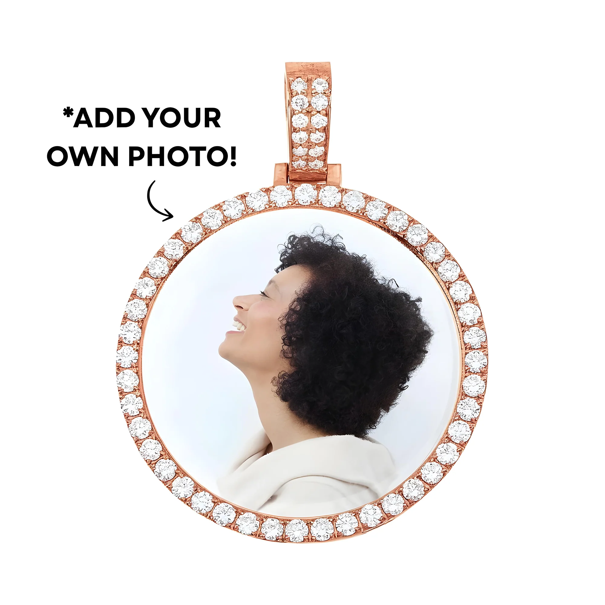 Add Your Own Photo 2"- Solid 14K Yellow Gold Diamond Picture Pendant 5.50ct - Image 11