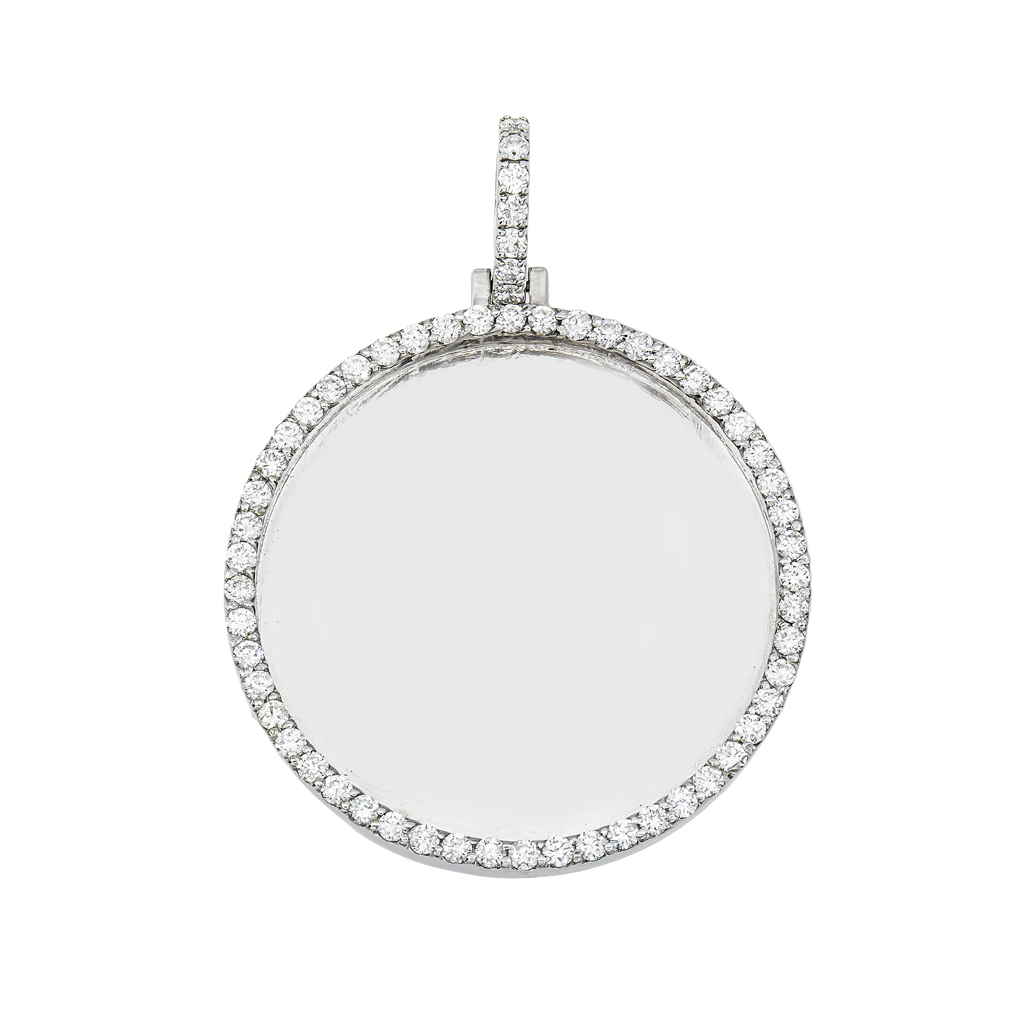 Add Your Own Photo 1.5" - Solid 14K White Gold Diamond Picture Pendant 2.40ct - Image 7