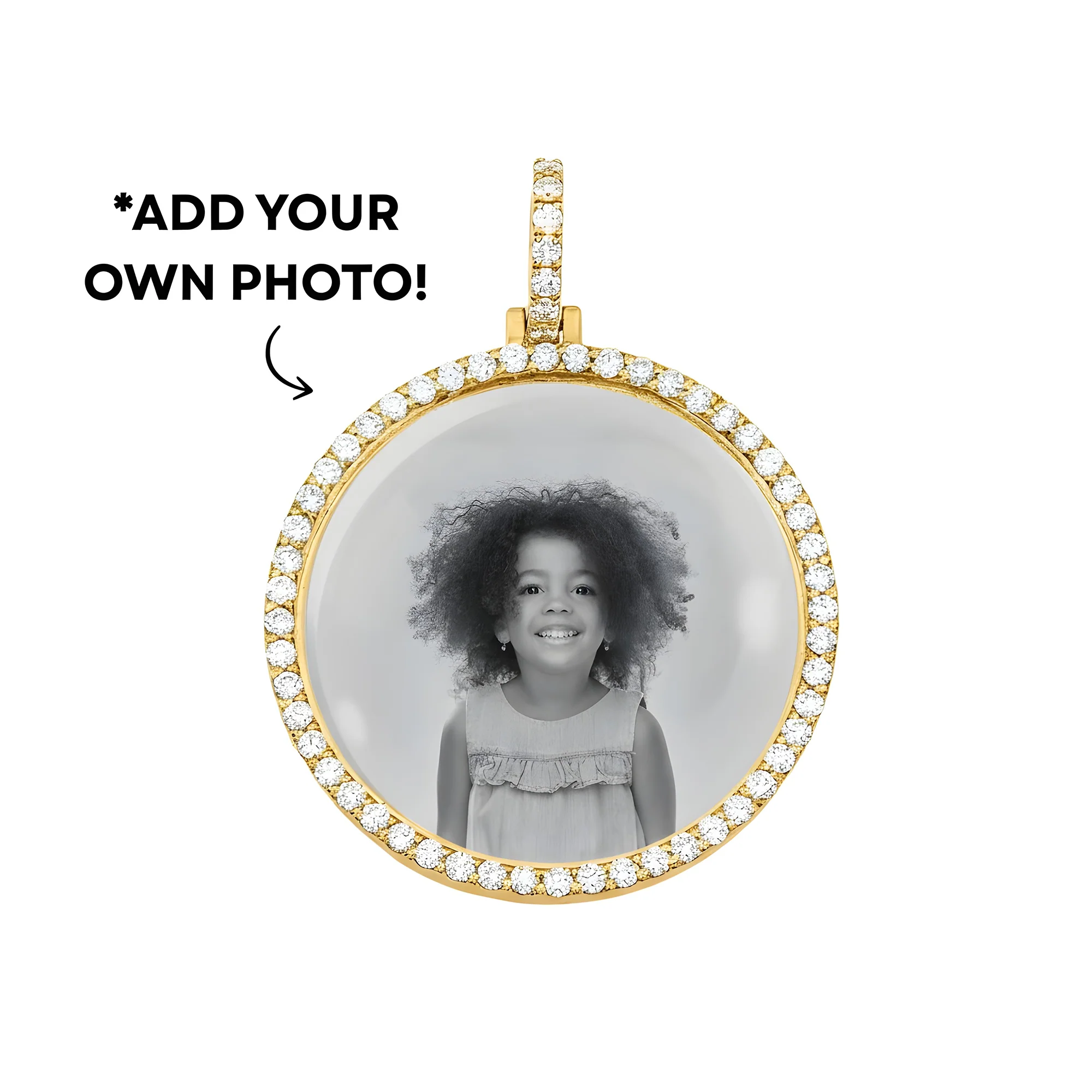 Add Your Own Photo 1.5" - Solid 14K White Gold Diamond Picture Pendant 2.40ct - Image 8