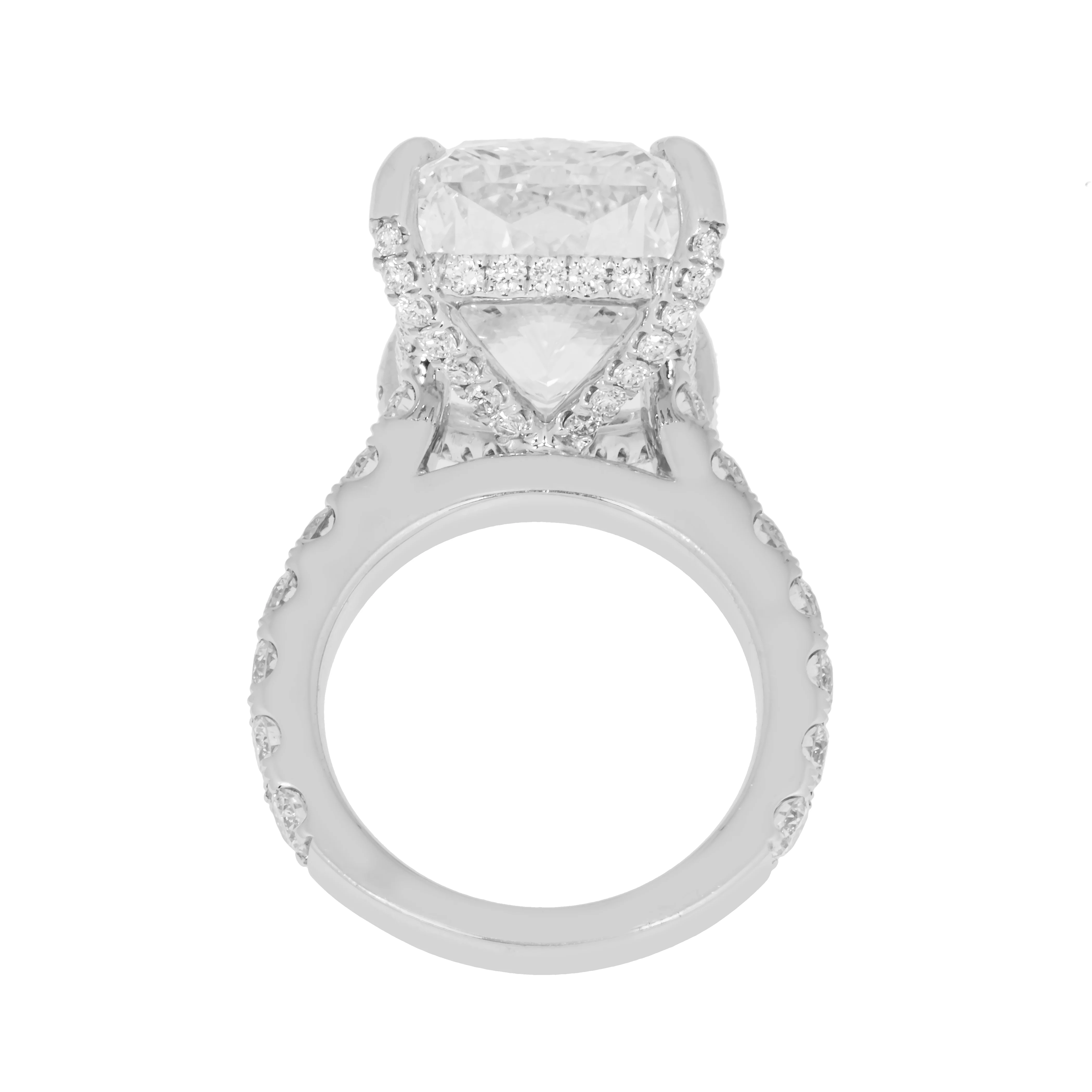 GIA 14K White Gold 16.96ct Radiant Cut Diamond Engagement Ring 19.30ctw - Image 4